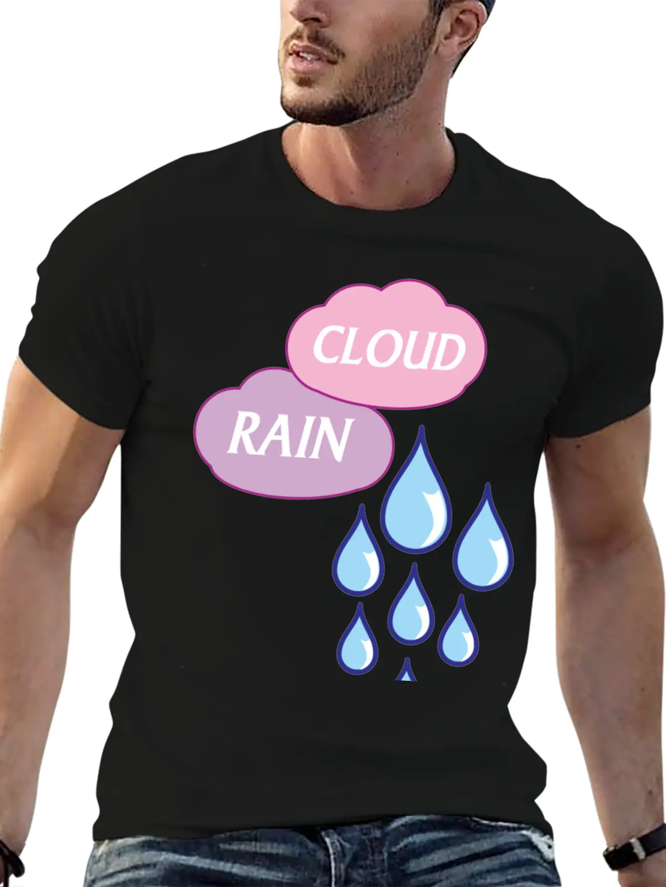 Cloud And Rain Stylish Everyday T-Shirt – Unisex Basic Cotton Tee