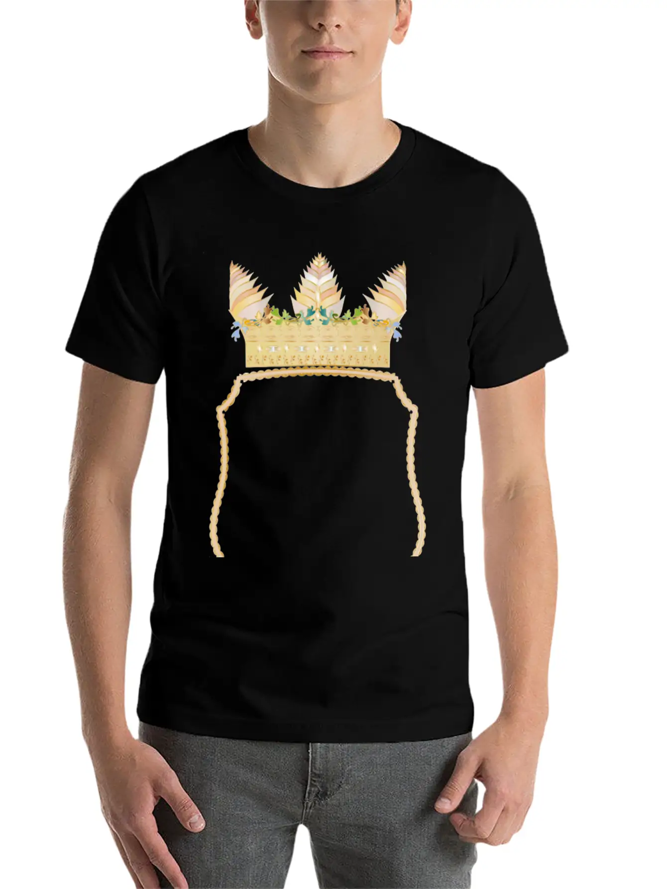 Coat Of Arms With A Golden Floral Crown Stylish Everyday T-Shirt – Unisex Basic Cotton Tee