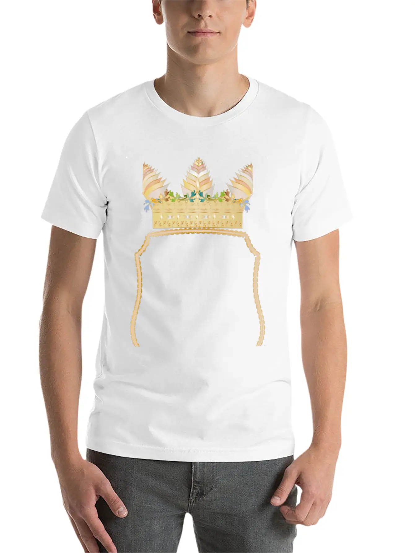 Coat Of Arms With A Golden Floral Crown Stylish Everyday T-Shirt – Unisex Basic Cotton Tee