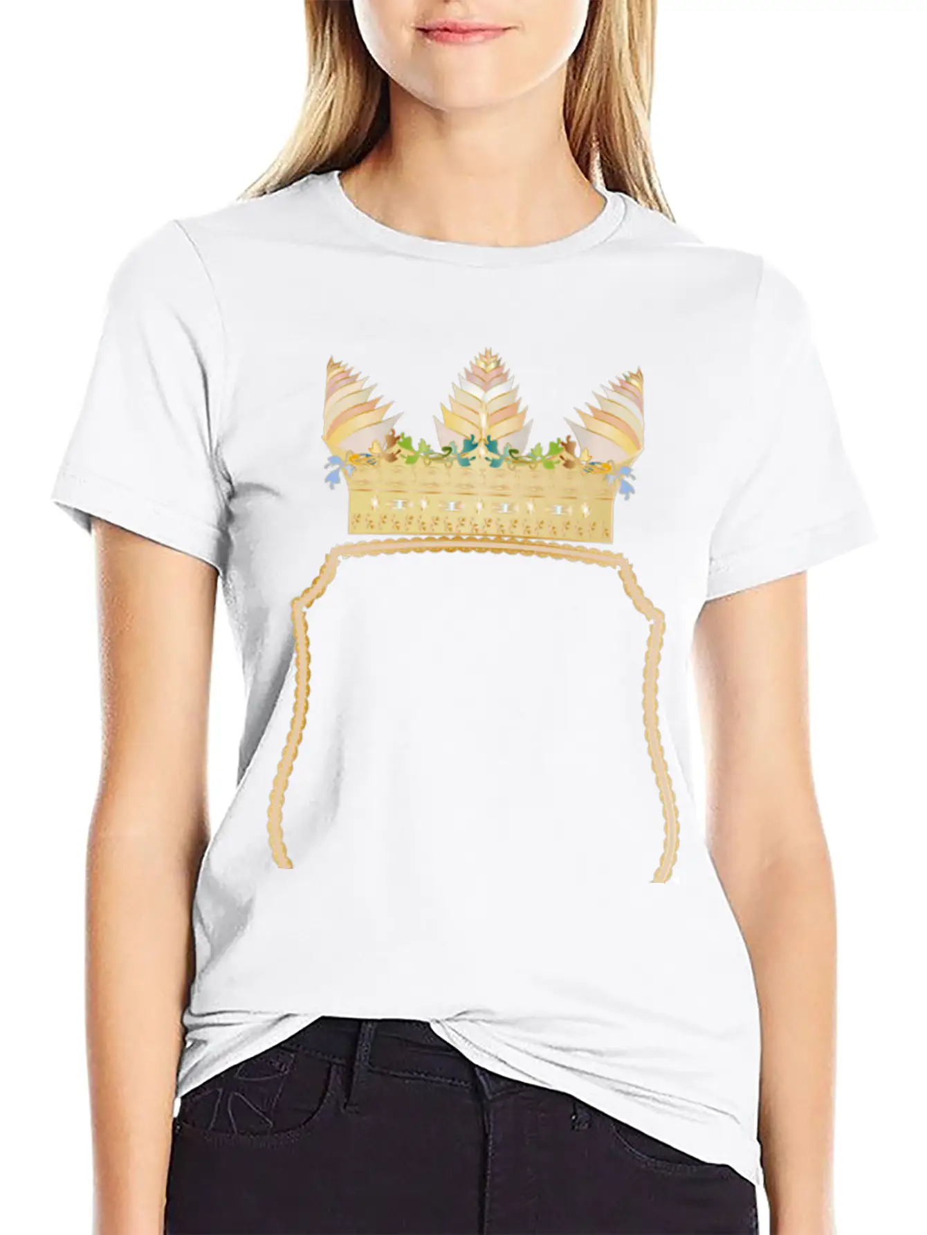 Coat Of Arms With A Golden Floral Crown Stylish Everyday T-Shirt – Unisex Basic Cotton Tee