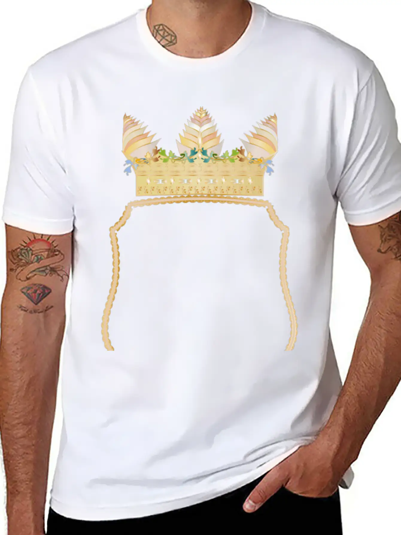 Coat Of Arms With A Golden Floral Crown Stylish Everyday T-Shirt – Unisex Basic Cotton Tee