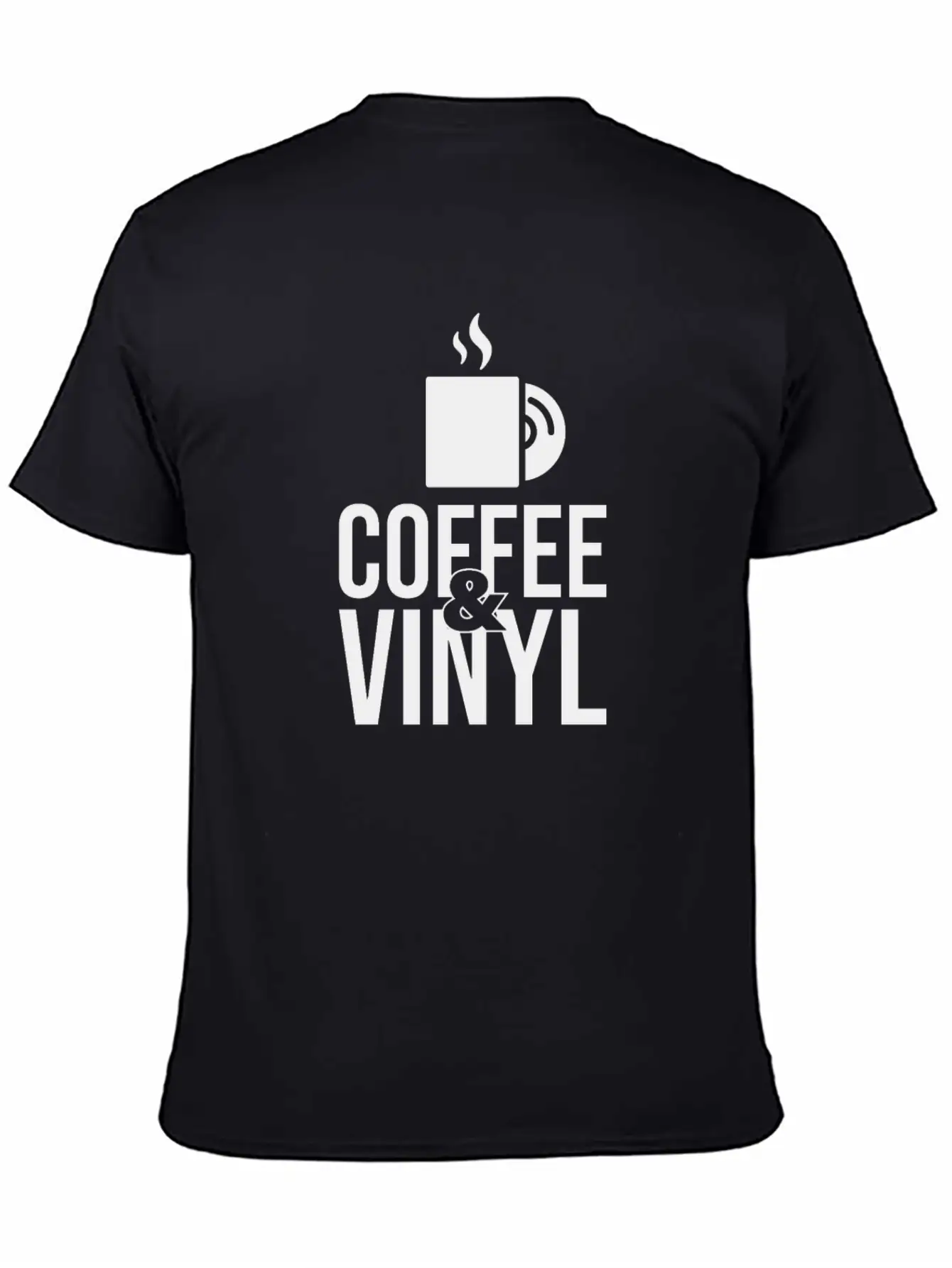 Coffee And Vinyl Lover Record Collector Stylish Everyday T-Shirt – Unisex Basic Cotton Tee