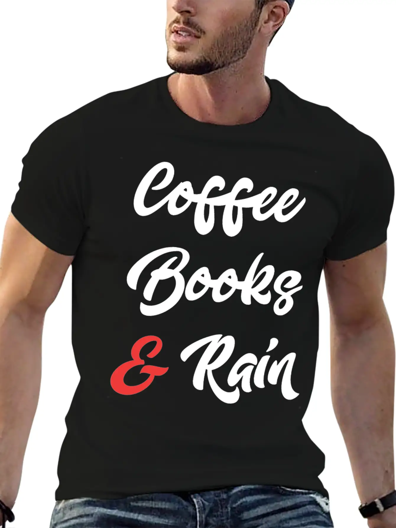 Coffee Books And Rain Stylish Everyday T-Shirt – Unisex Basic Cotton Tee