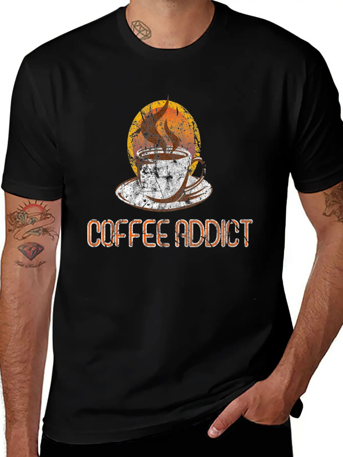 Coffee Caffeine Gift Idea Stylish Everyday T-Shirt – Unisex Basic Cotton Tee
