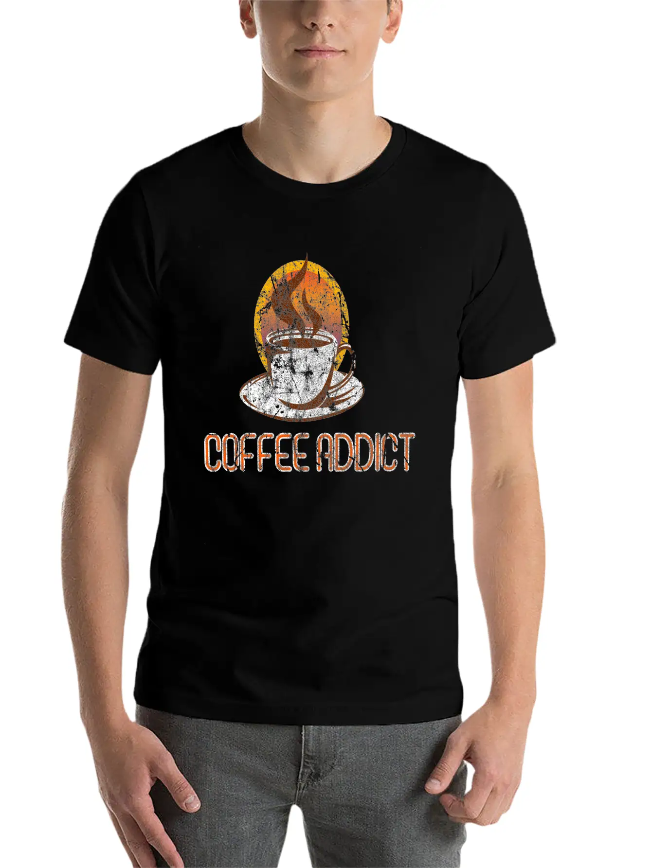 Coffee Caffeine Gift Idea Stylish Everyday T-Shirt – Unisex Basic Cotton Tee