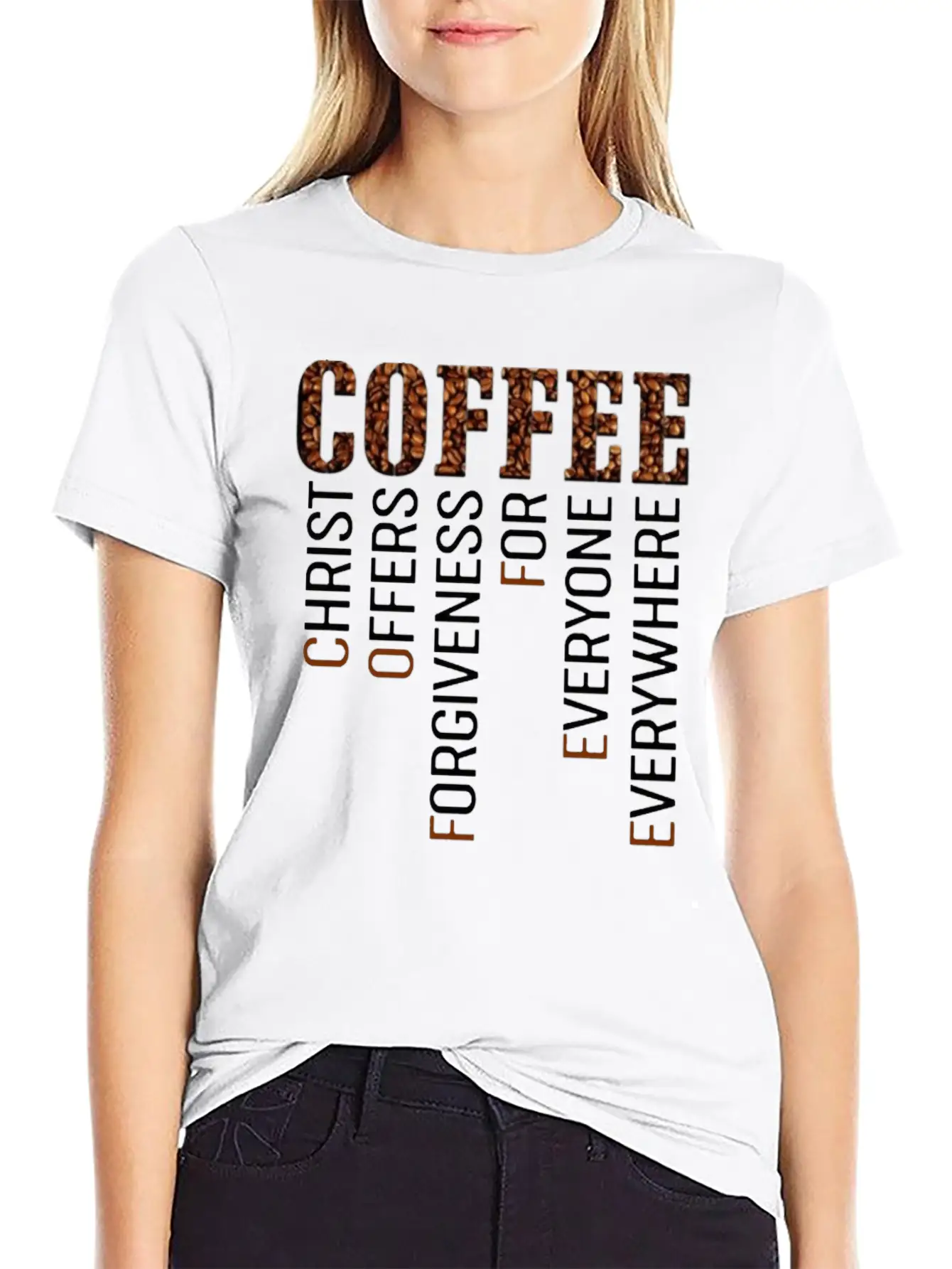 Coffee Christ Offers Forgiveness For Everyone Ever Basic Graphic T-Shirt – Daily Comfort In Soft Cotton