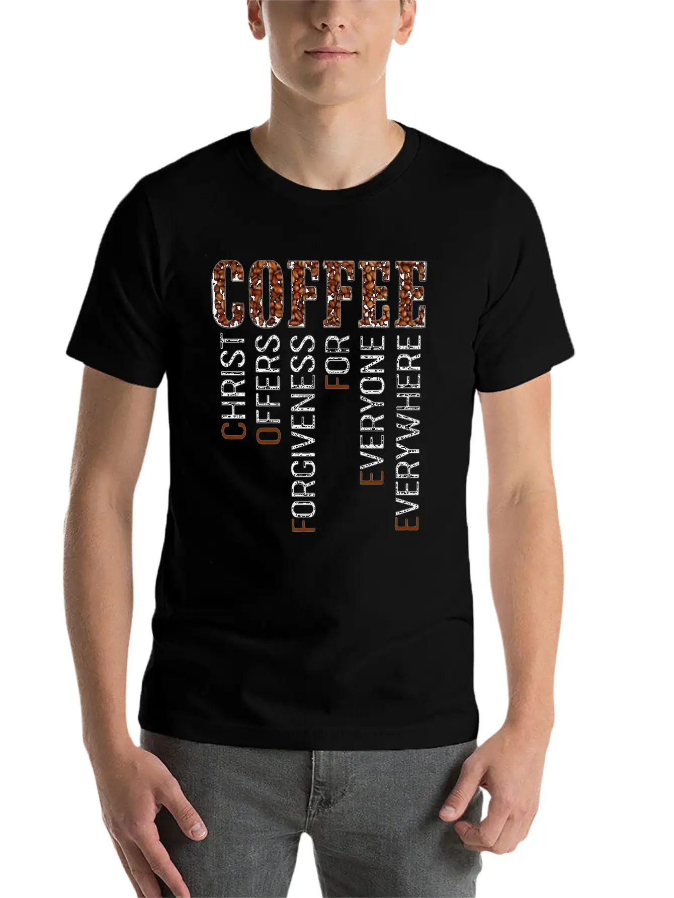 Coffee Christ Offers Forgiveness For Everyone Ever Basic Graphic T-Shirt – Daily Comfort In Soft Cotton