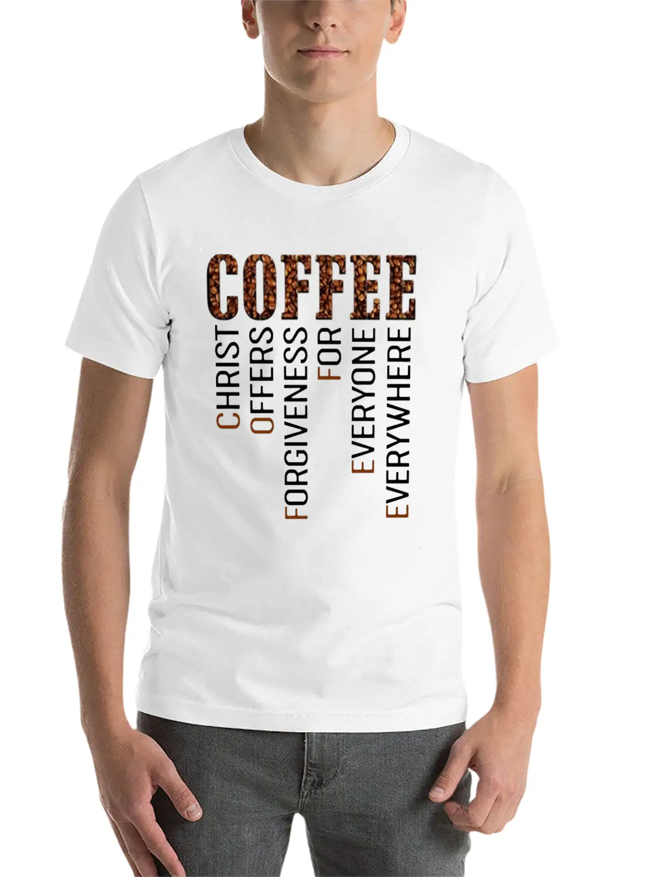 Coffee Christ Offers Forgiveness For Everyone Ever Basic Graphic T-Shirt – Daily Comfort In Soft Cotton
