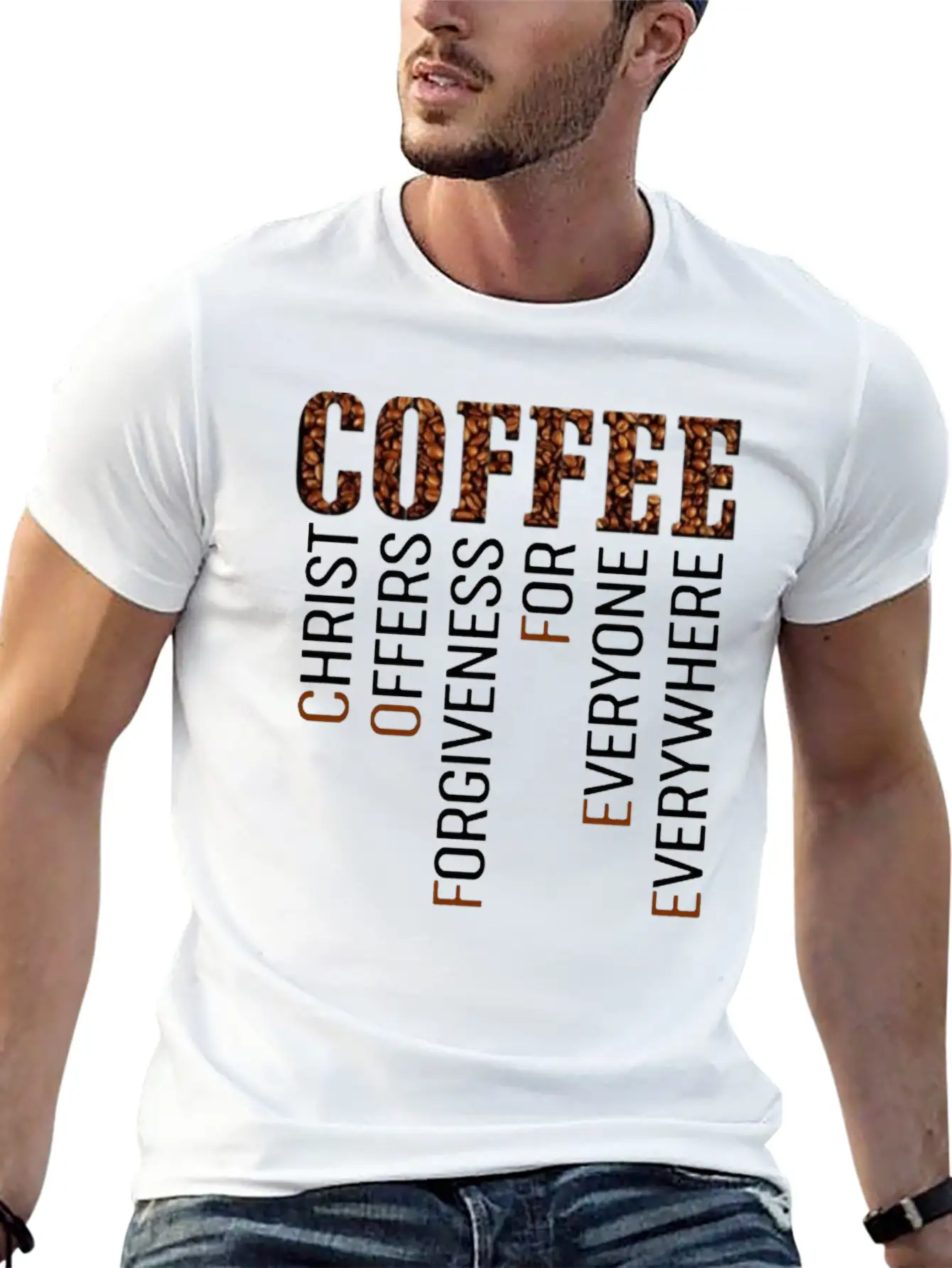 Coffee Christ Offers Forgiveness For Everyone Ever Basic Graphic T-Shirt – Daily Comfort In Soft Cotton