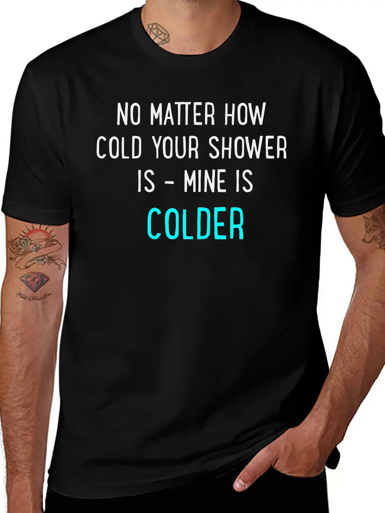Cold Shower Lightweight Cotton T-Shirt – Daily Comfort Graphic Shirt