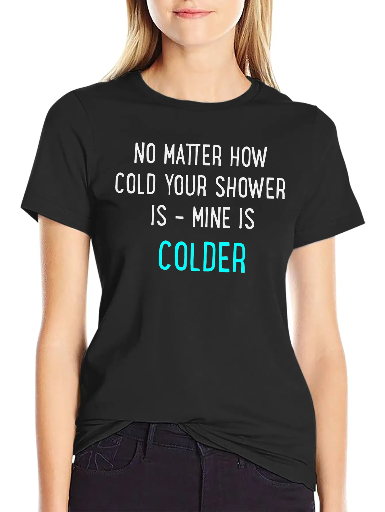 Cold Shower Lightweight Cotton T-Shirt – Daily Comfort Graphic Shirt