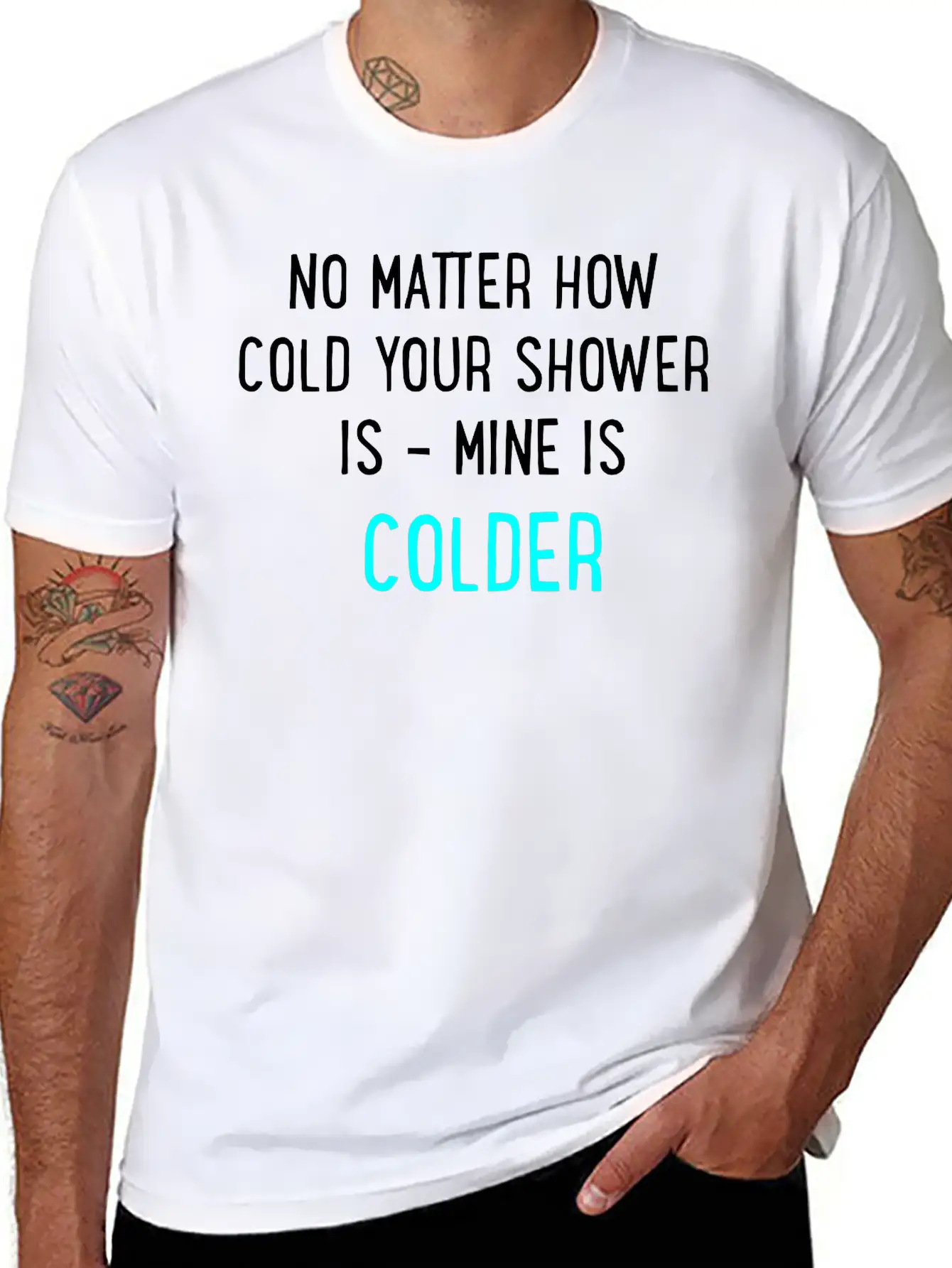 Cold Shower Lightweight Cotton T-Shirt – Daily Comfort Graphic Shirt