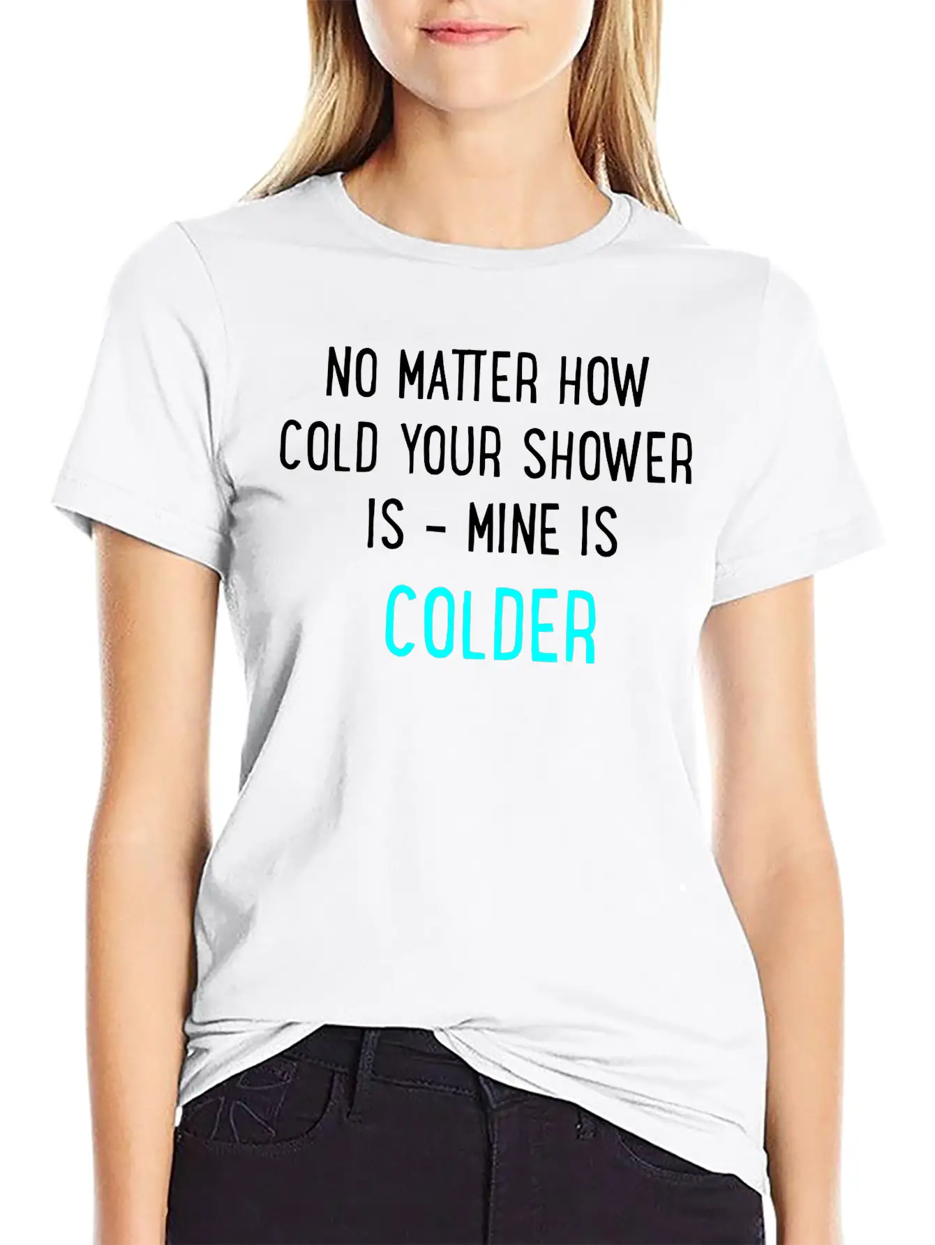 Cold Shower Lightweight Cotton T-Shirt – Daily Comfort Graphic Shirt