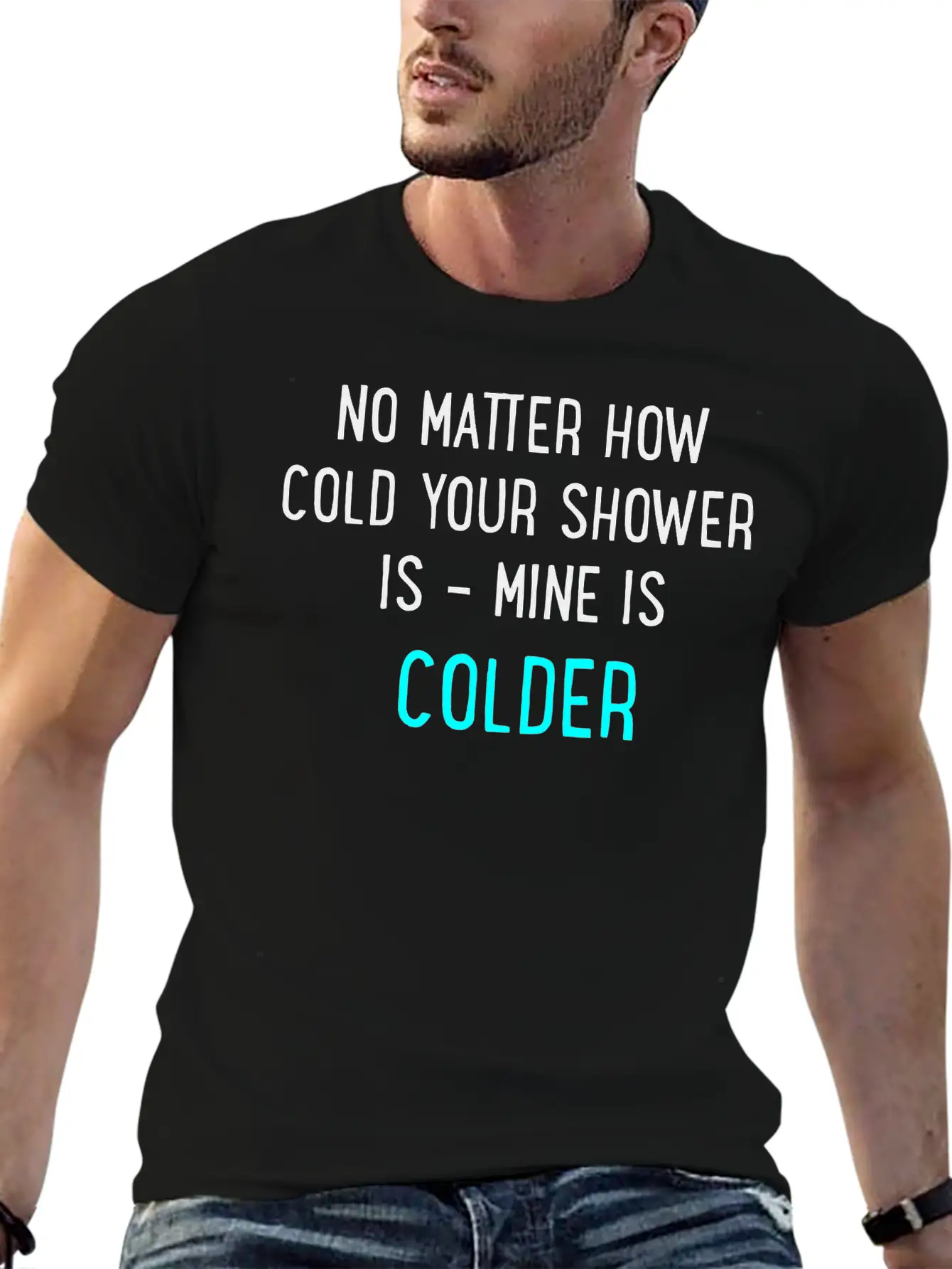 Cold Shower Lightweight Cotton T-Shirt – Daily Comfort Graphic Shirt