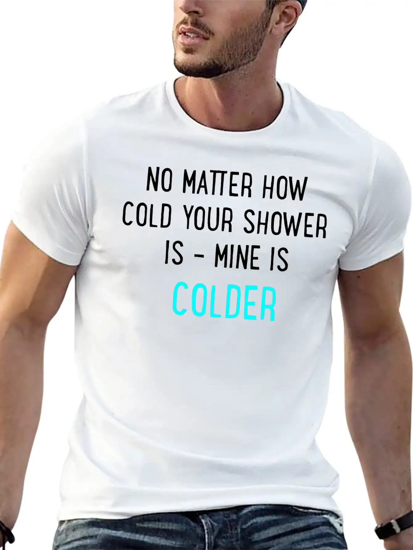 Cold Shower Lightweight Cotton T-Shirt – Daily Comfort Graphic Shirt