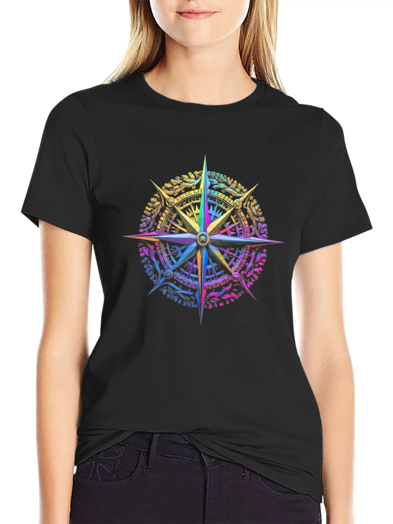 Colorful Compass Stylish Everyday T-Shirt – Unisex Basic Cotton Tee