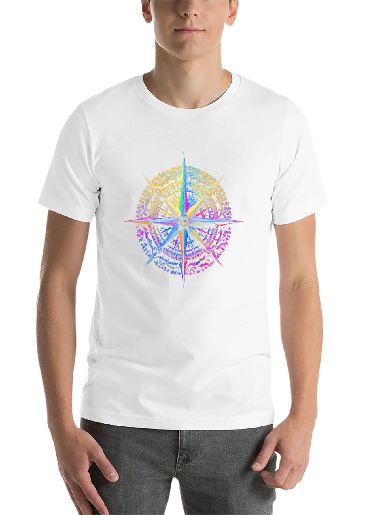 Colorful Compass Stylish Everyday T-Shirt – Unisex Basic Cotton Tee
