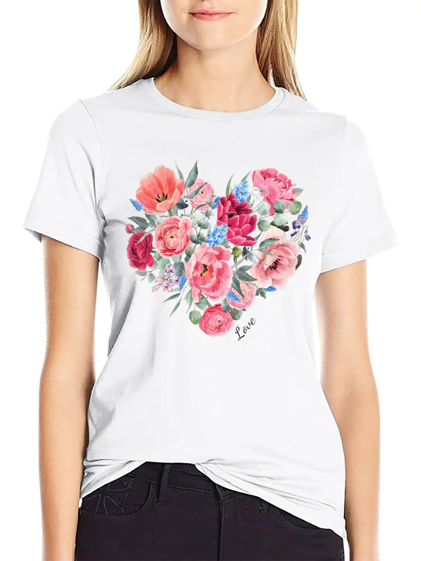 Colorful Cute Flowers Simple Everyday Graphic Tee – Lightweight Summer Wear