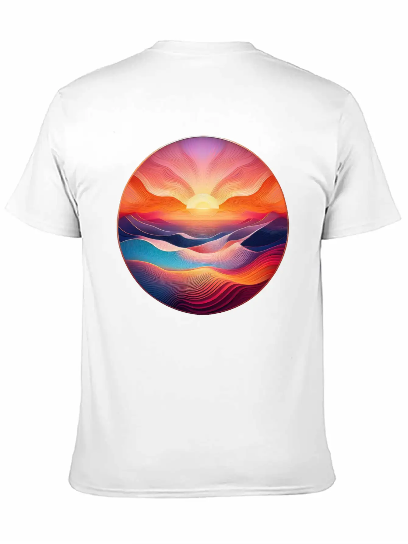 Colorful Sunrise Classic Crew Neck Graphic Tee – Everyday Minimal Look