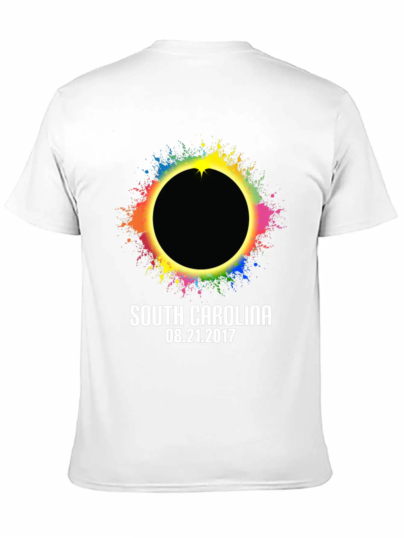 Colorful Total Solar Eclipse South Carolina Lightweight Cotton T-Shirt – Daily Comfort Graphic Shirt