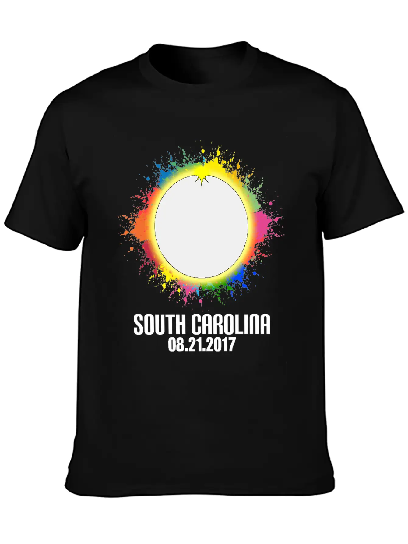 Colorful Total Solar Eclipse South Carolina Lightweight Cotton T-Shirt – Daily Comfort Graphic Shirt