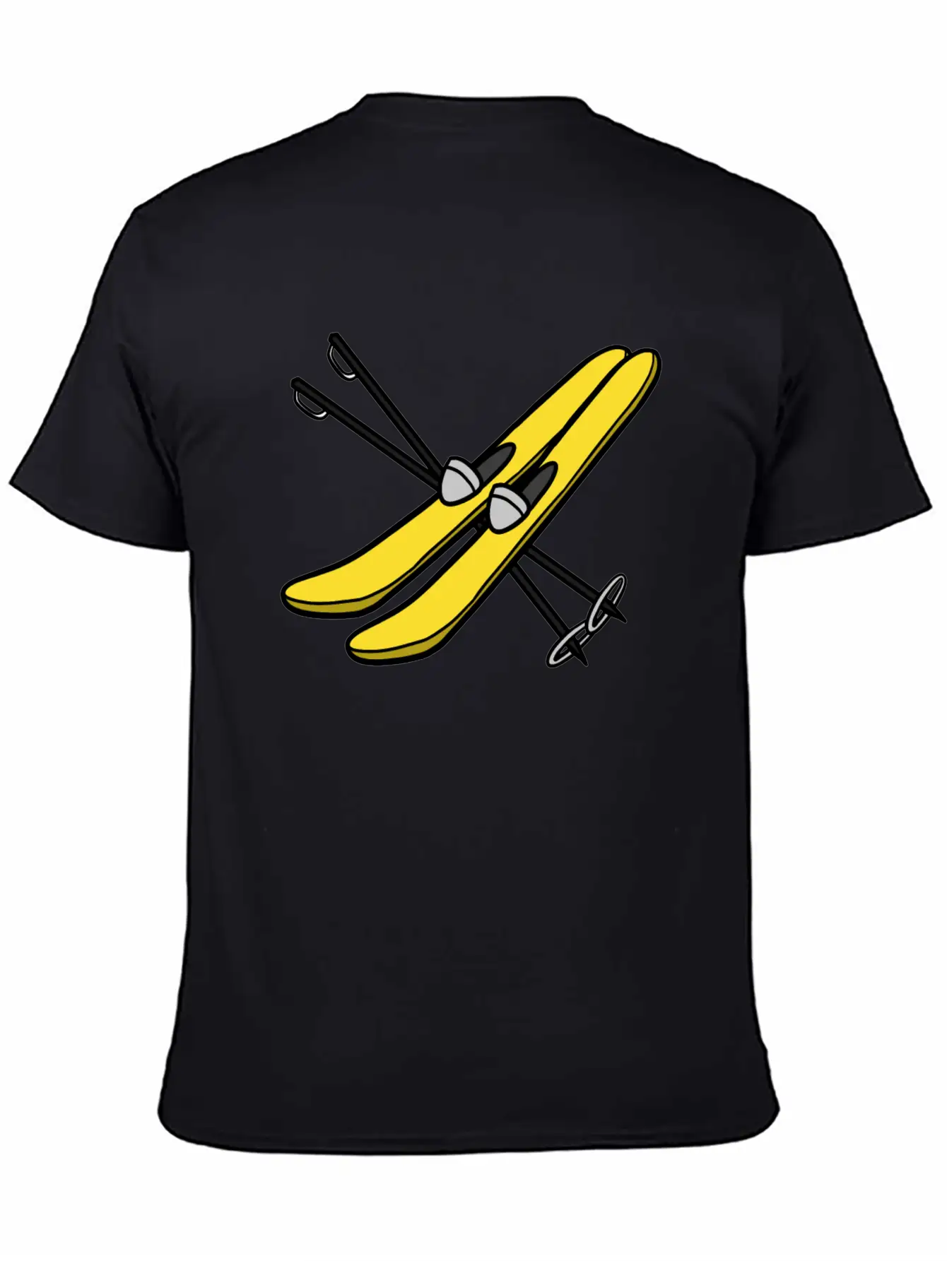 Comic Skis Mit Skistöcken Unisex Cotton Tee – Relaxed Fit For Any Occasion