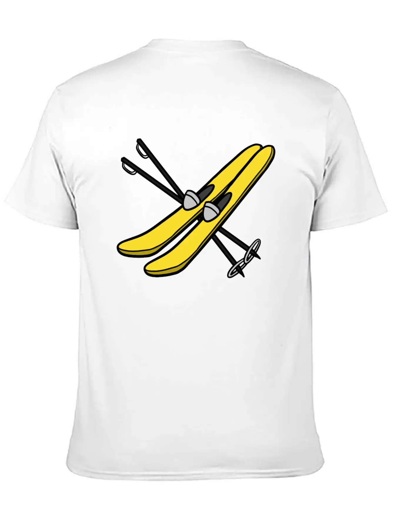 Comic Skis Mit Skistöcken Unisex Cotton Tee – Relaxed Fit For Any Occasion