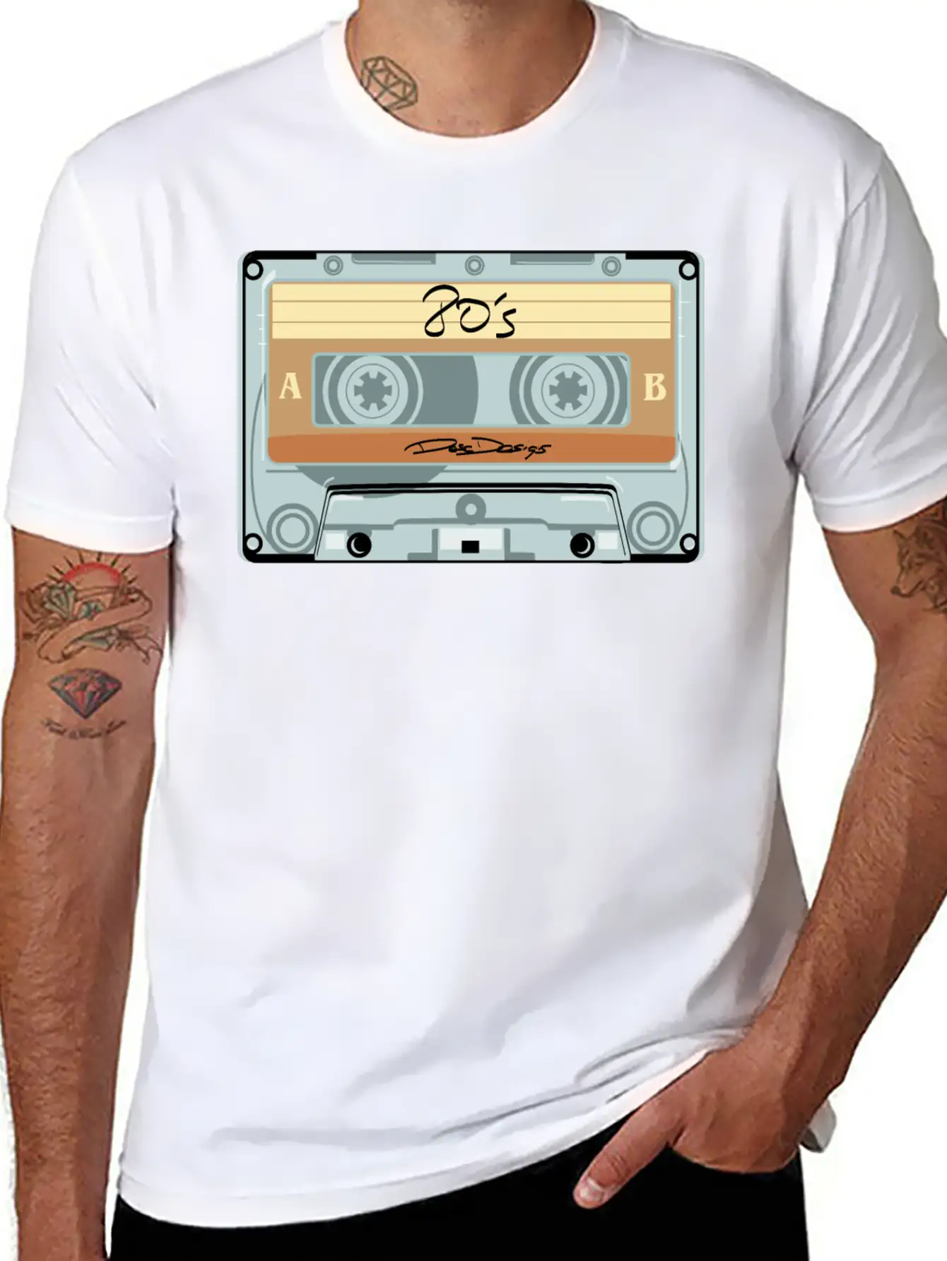Compact Cassette, Cassette, Audio Cassette 80s 80' Basic Graphic T-Shirt – Daily Comfort In Soft Cotton
