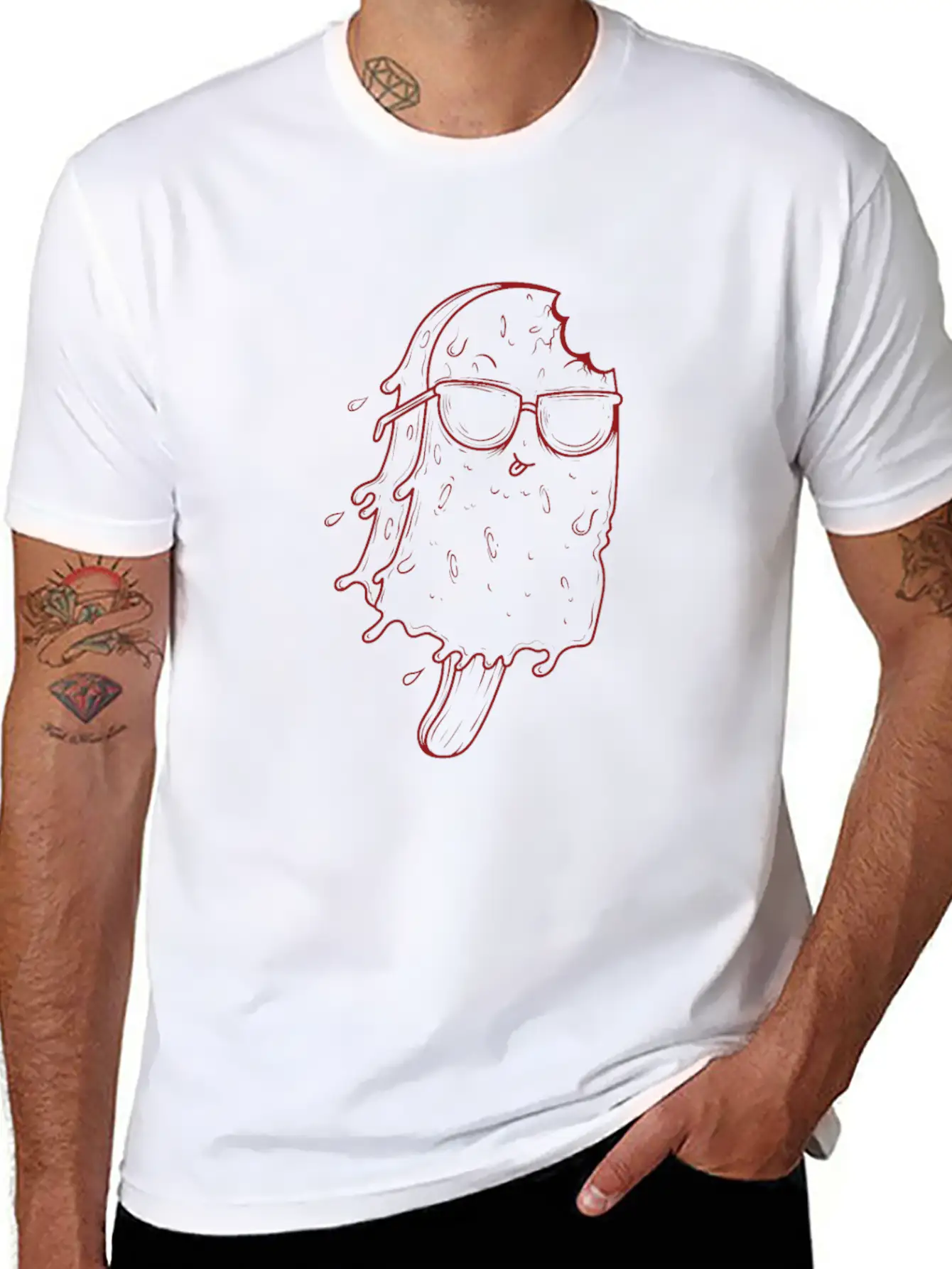 Cool Popsicle With Tongue Basic Graphic T-Shirt – Daily Comfort In Soft Cotton