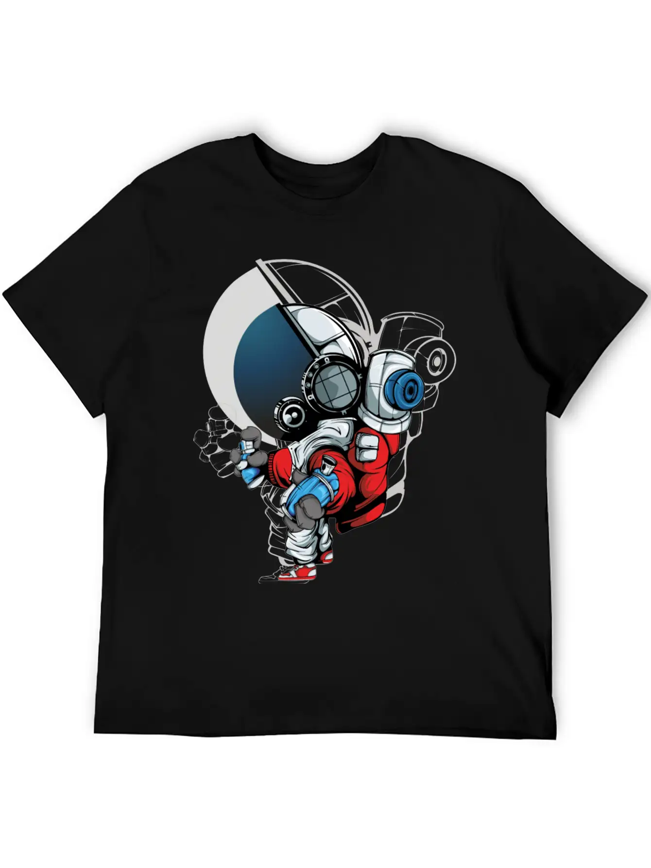 Cosmonaut Graffiti Artist Basic Graphic T-Shirt – Daily Comfort In Soft Cotton