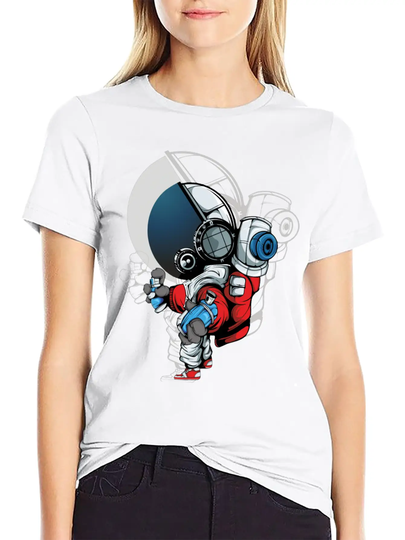 Cosmonaut Graffiti Artist Basic Graphic T-Shirt – Daily Comfort In Soft Cotton