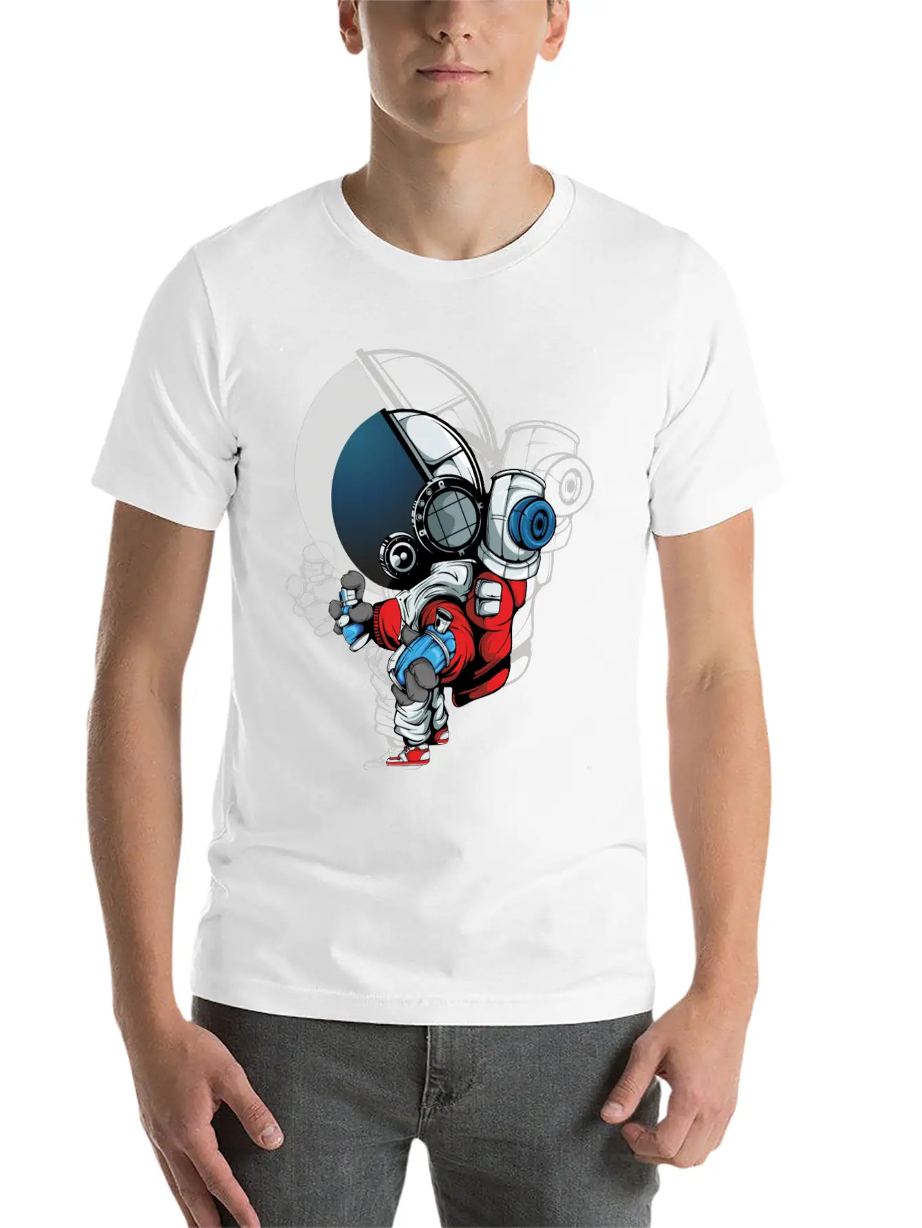 Cosmonaut Graffiti Artist Basic Graphic T-Shirt – Daily Comfort In Soft Cotton