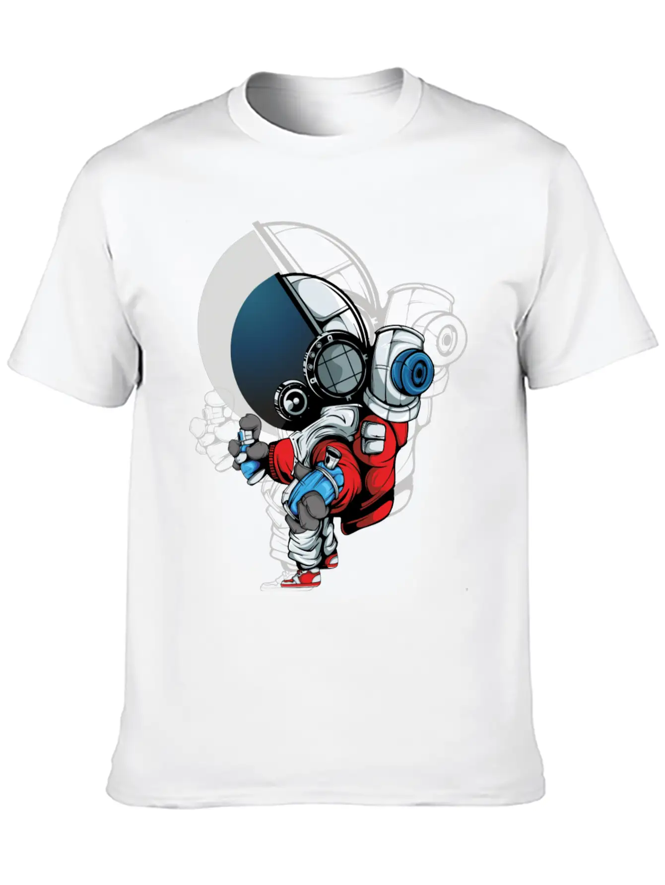 Cosmonaut Graffiti Artist Basic Graphic T-Shirt – Daily Comfort In Soft Cotton