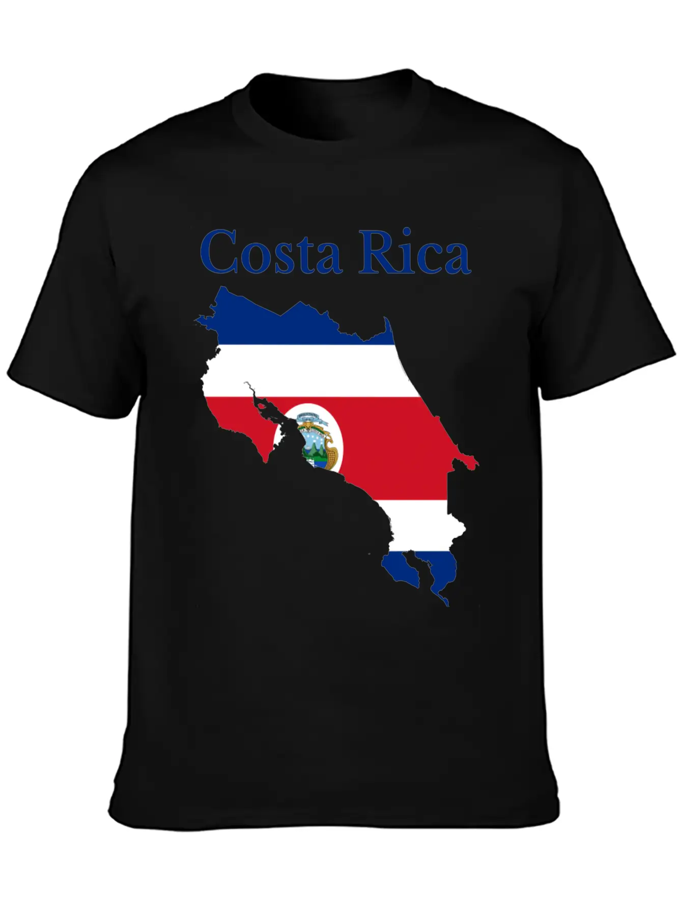 Costa Rica Map Flag Stylish Everyday T-Shirt – Unisex Basic Cotton Tee