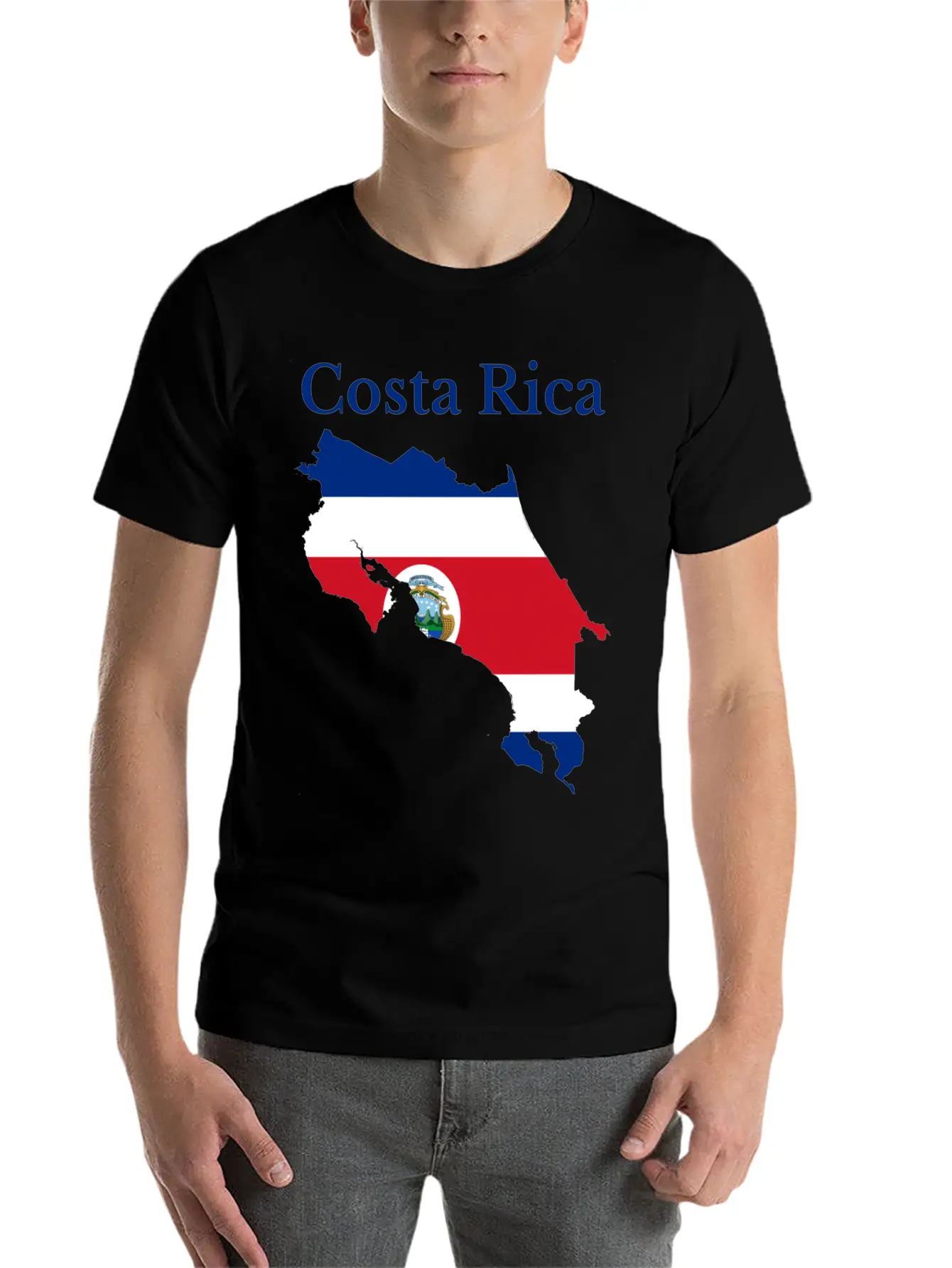 Costa Rica Map Flag Stylish Everyday T-Shirt – Unisex Basic Cotton Tee