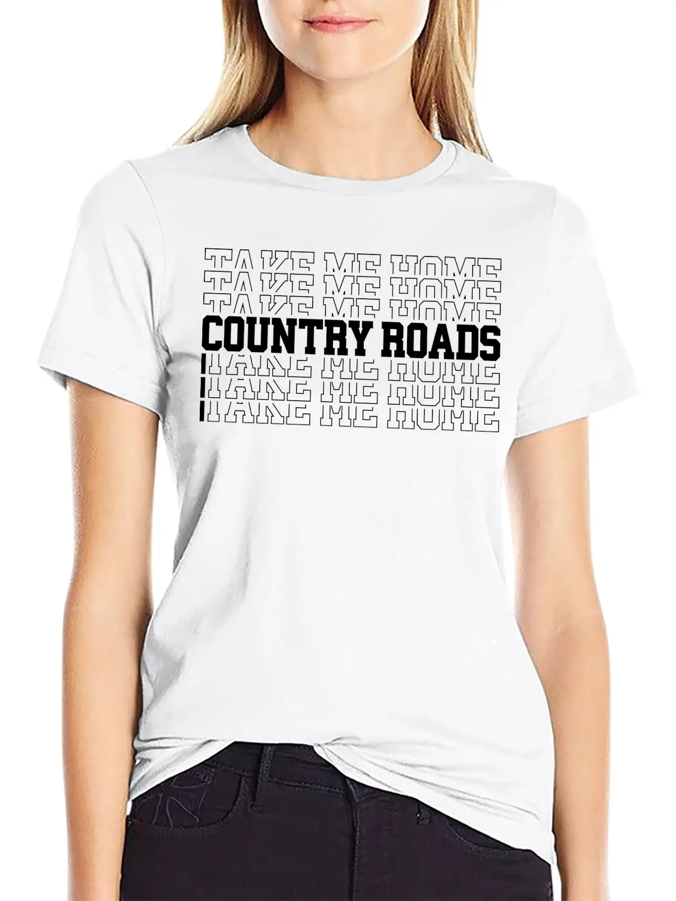 Country Roads Take Me Home, Country Woman Man Lightweight Cotton T-Shirt – Daily Comfort Graphic Shirt