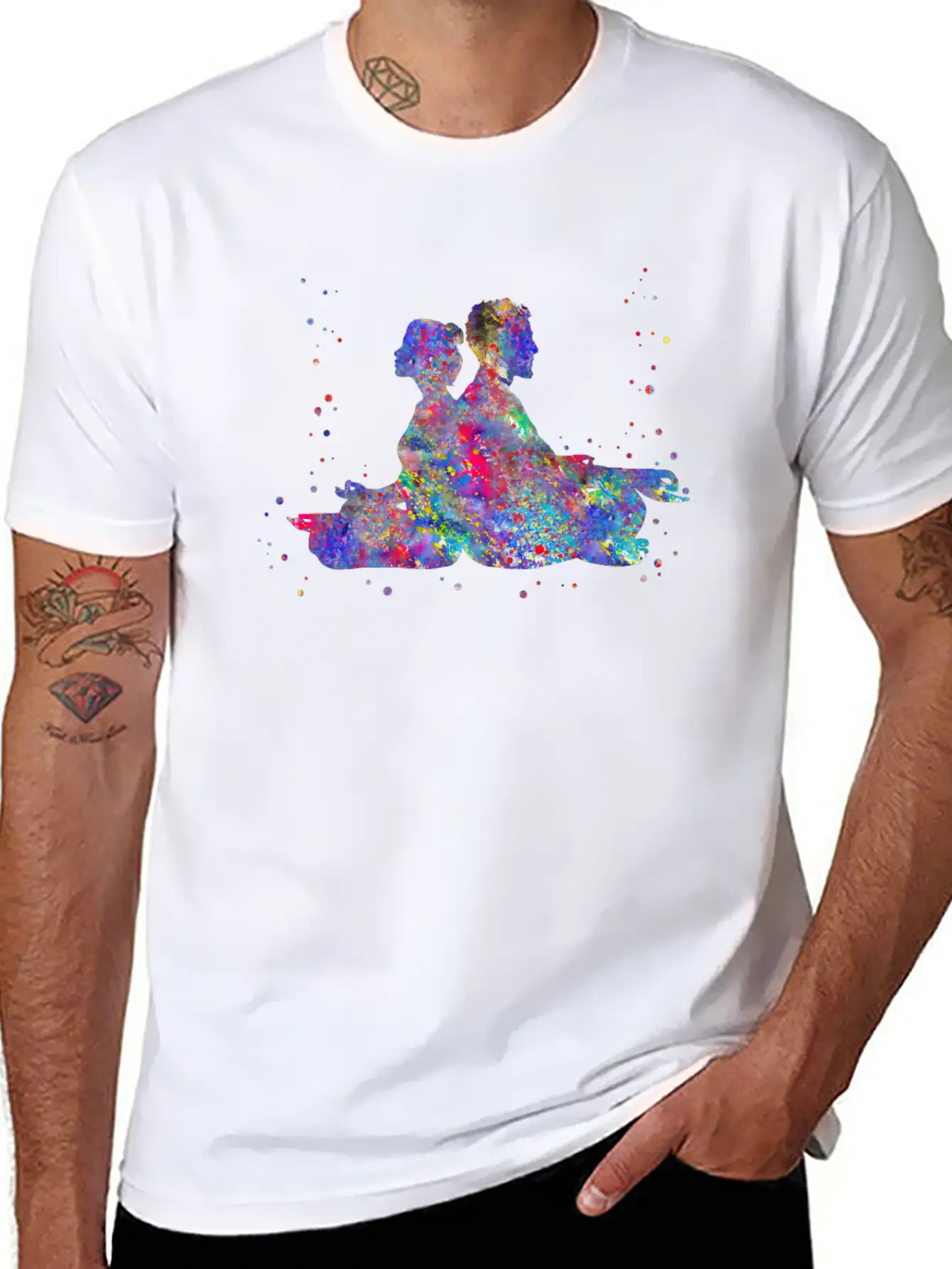 Couple Meditation Basic Graphic T-Shirt – Daily Comfort In Soft Cotton