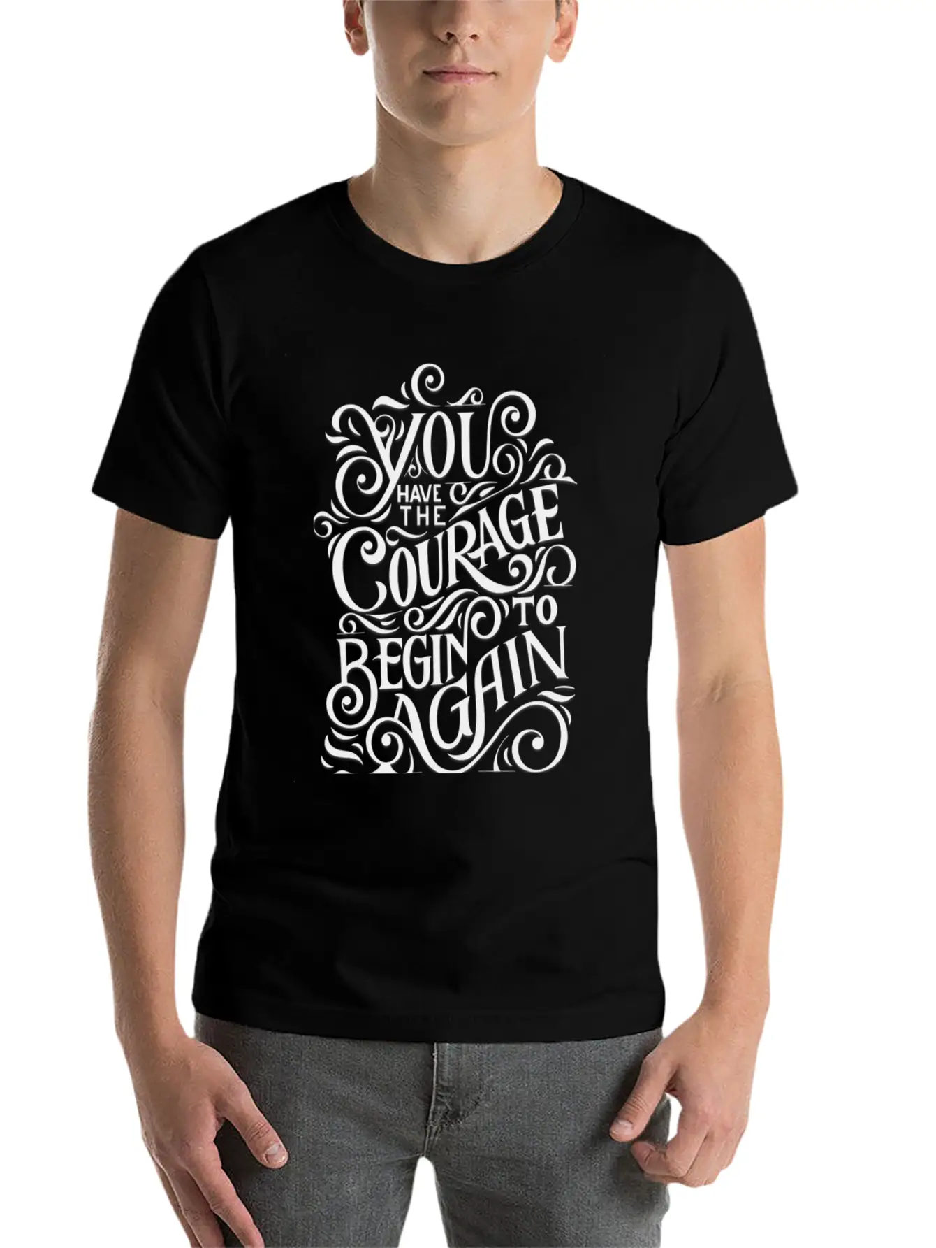 Courage Begin Here Classic Cotton Tee – Unisex Comfort For Any Season