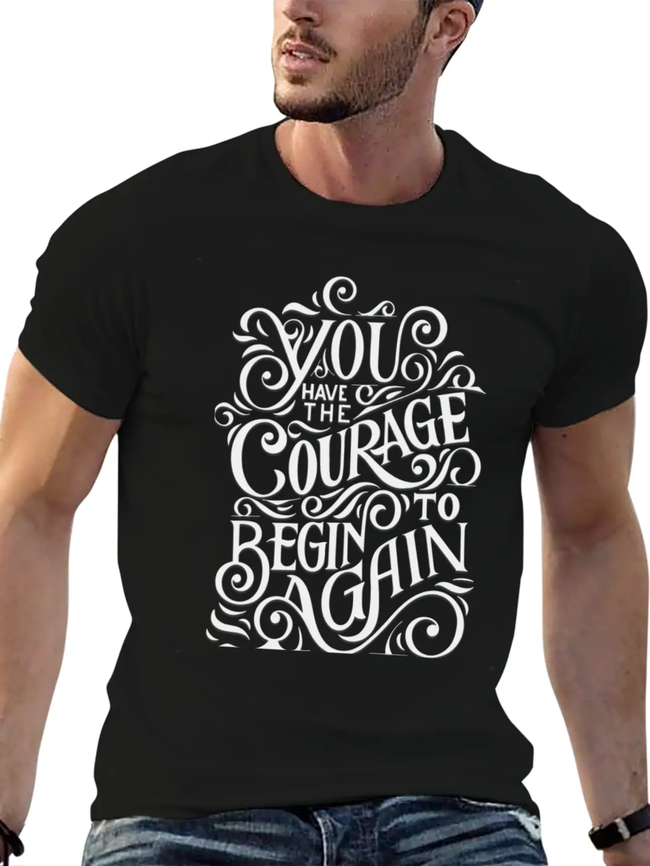 Courage Begin Here Classic Cotton Tee – Unisex Comfort For Any Season