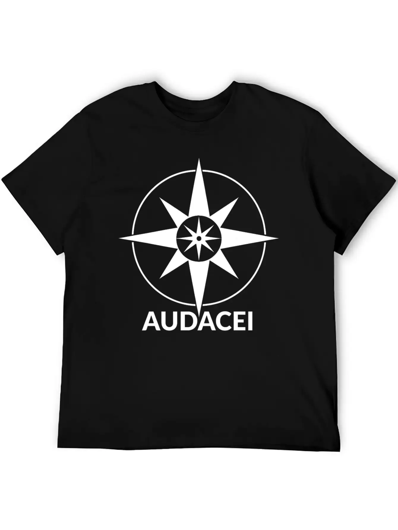 Courageous Evolution: Audacei White Logo Stylish Everyday T-Shirt – Unisex Basic Cotton Tee