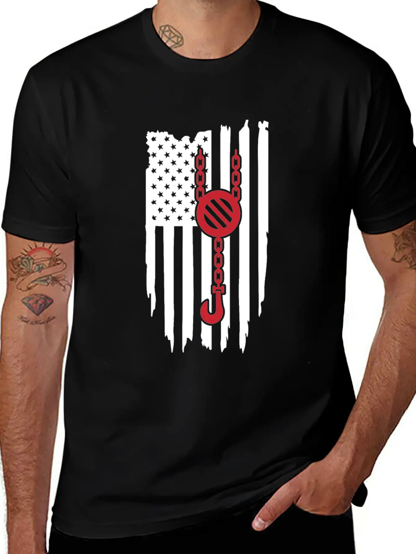 Crane American Flag Relaxed Everyday Tee – Lightweight And Durable Cotton