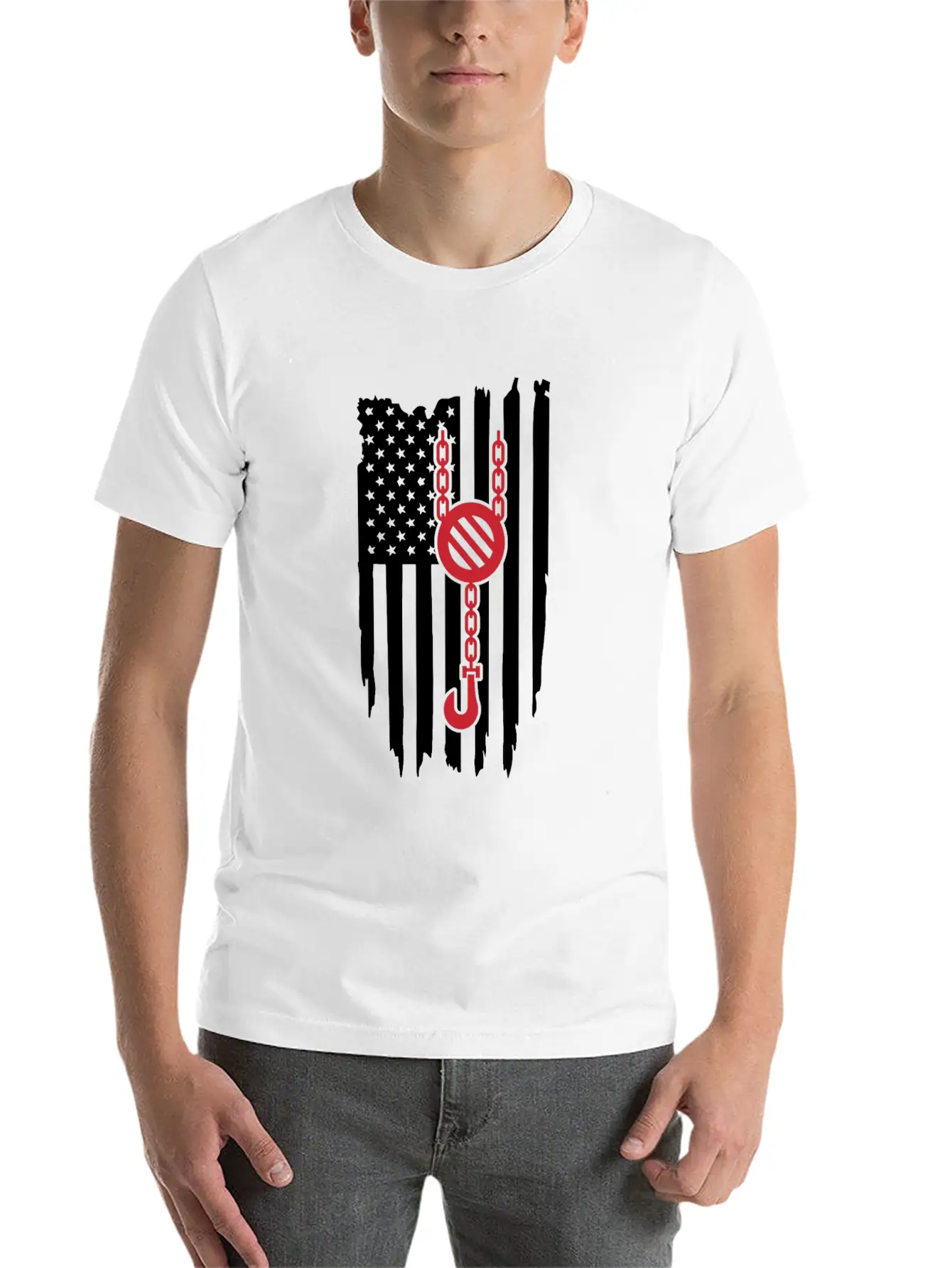 Crane American Flag Relaxed Everyday Tee – Lightweight And Durable Cotton