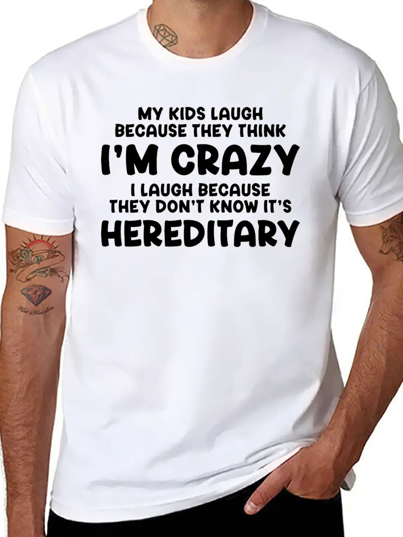 Crazy Is Hereditary Stylish Everyday T-Shirt – Unisex Basic Cotton Tee