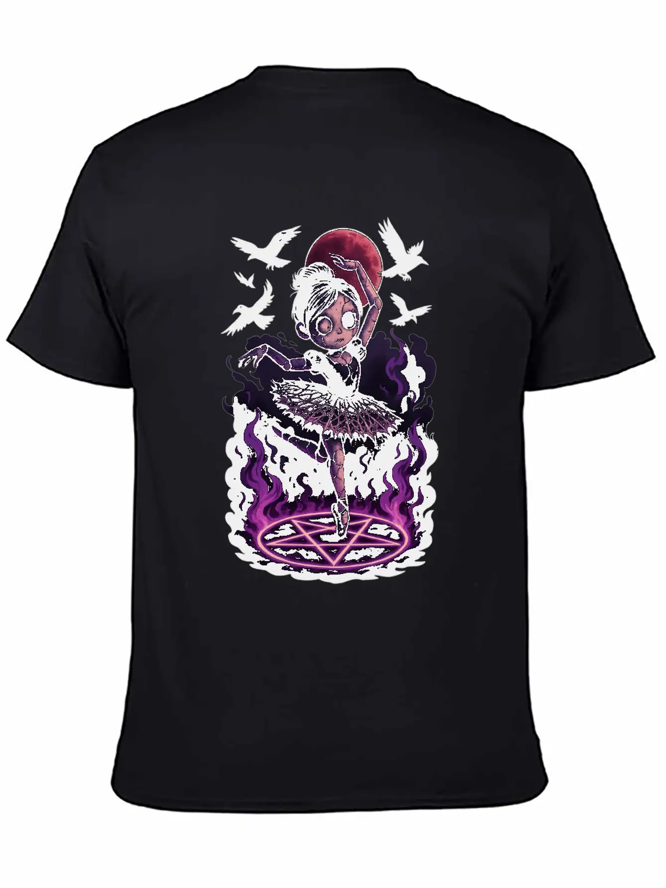 Creepy Ragdoll In Gothic Birdcage Halloween Art Stylish Everyday T-Shirt – Unisex Basic Cotton Tee