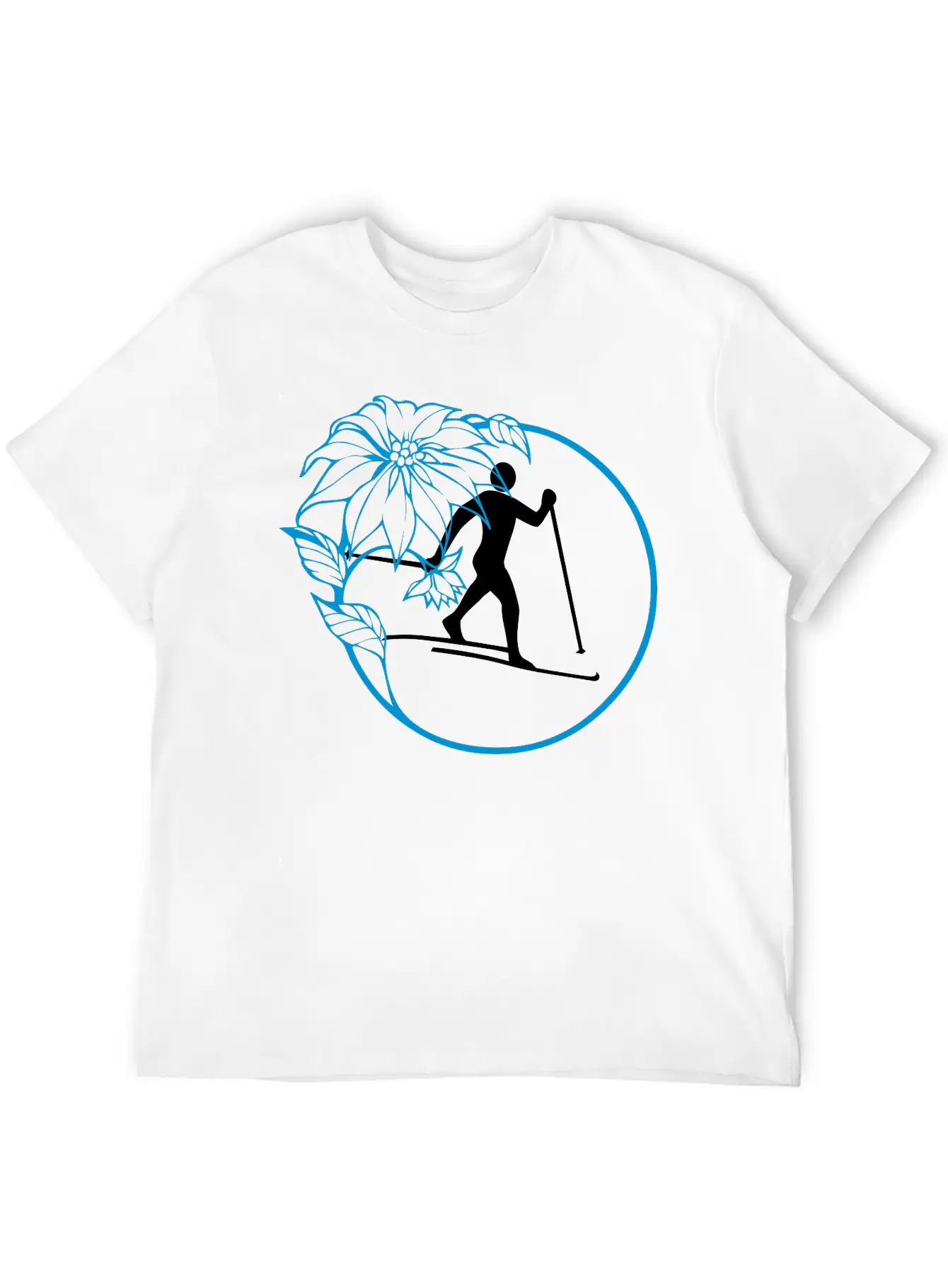 Cross-country Skiers In The Flower District Stylish Everyday T-Shirt – Unisex Basic Cotton Tee