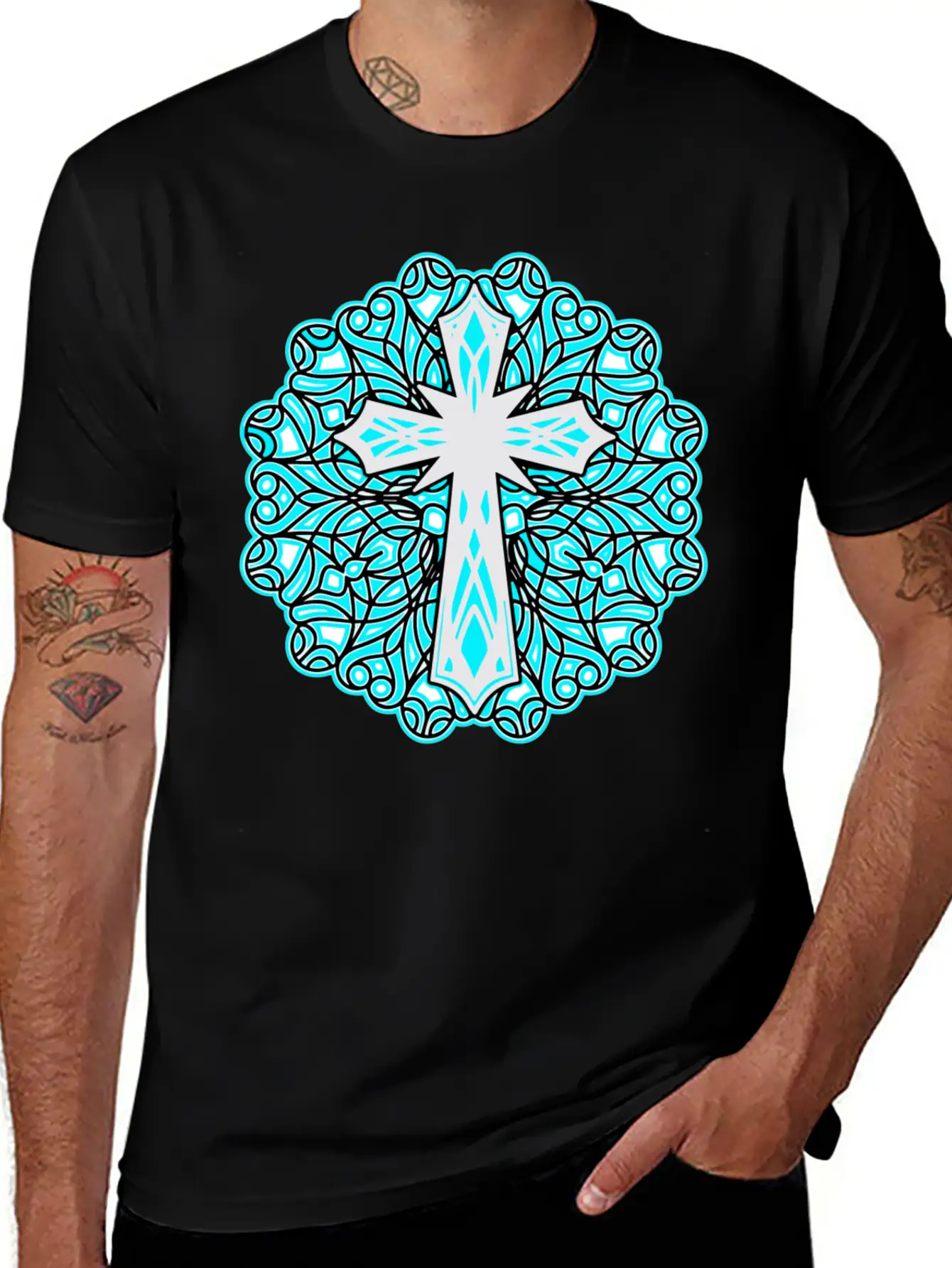 Cross Mandala Relaxed Everyday Tee – Lightweight And Durable Cotton
