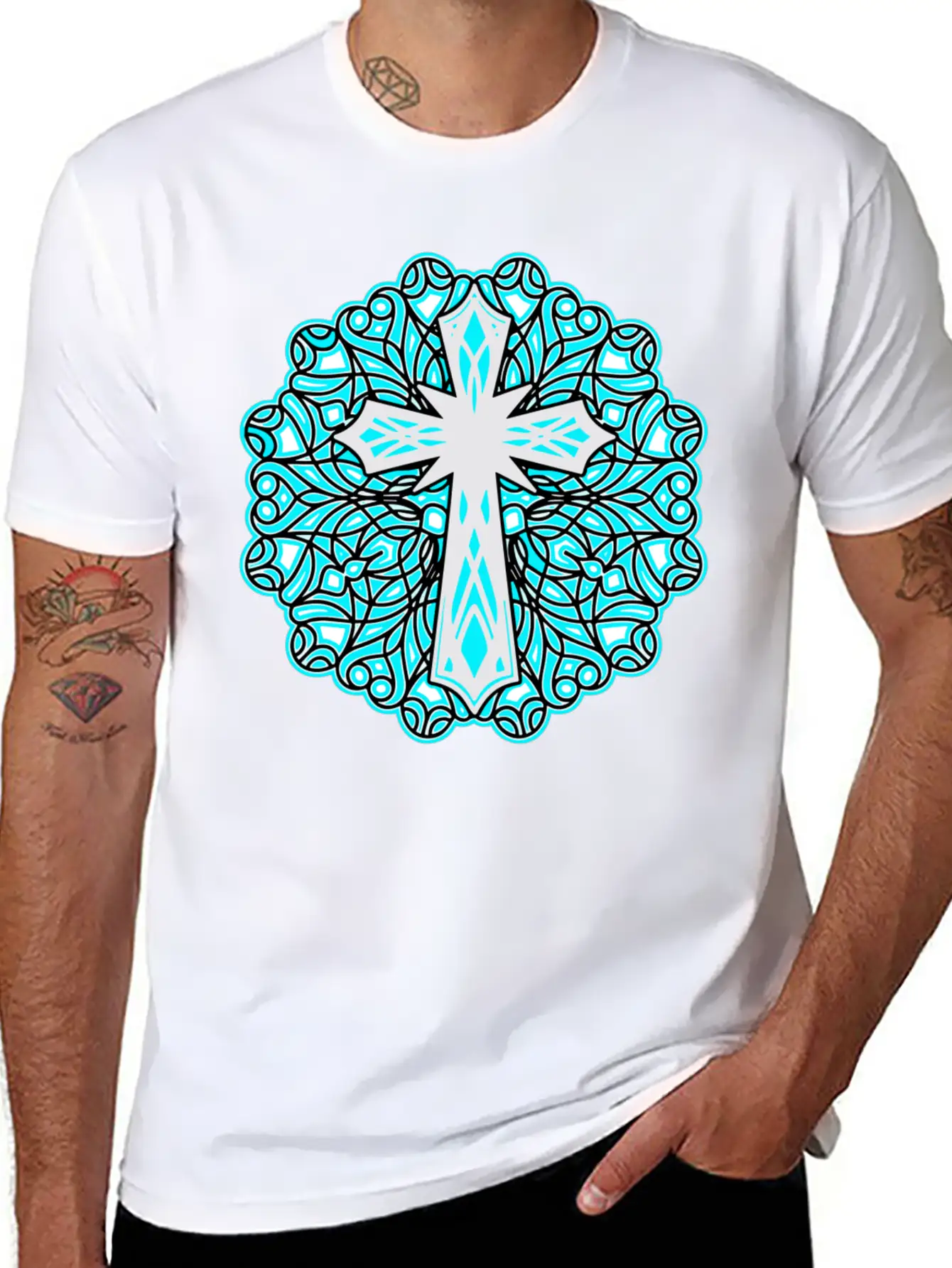 Cross Mandala Relaxed Everyday Tee – Lightweight And Durable Cotton