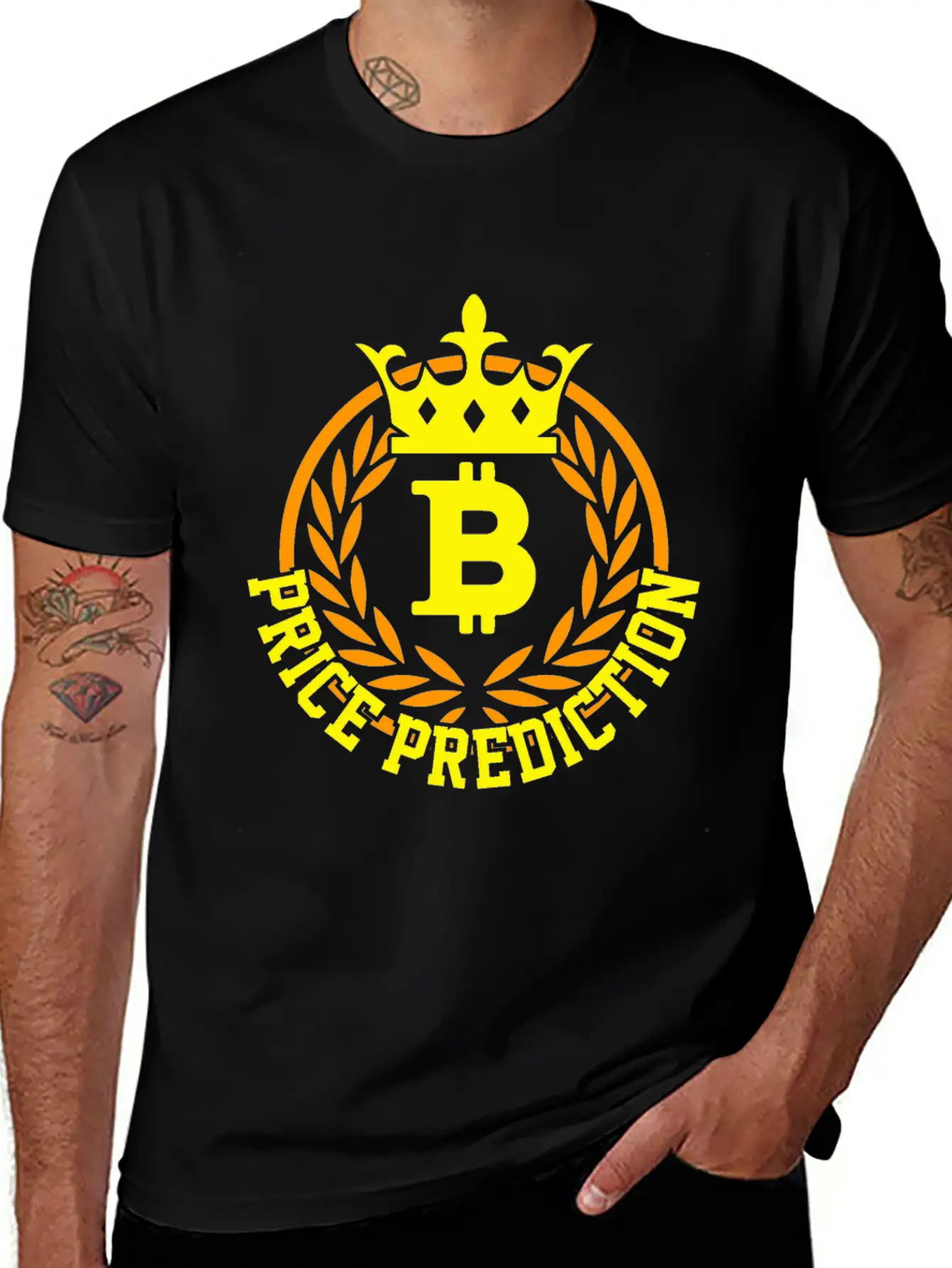 Crypto, Price, Bitcoin, Crown Stylish Everyday T-Shirt – Unisex Basic Cotton Tee