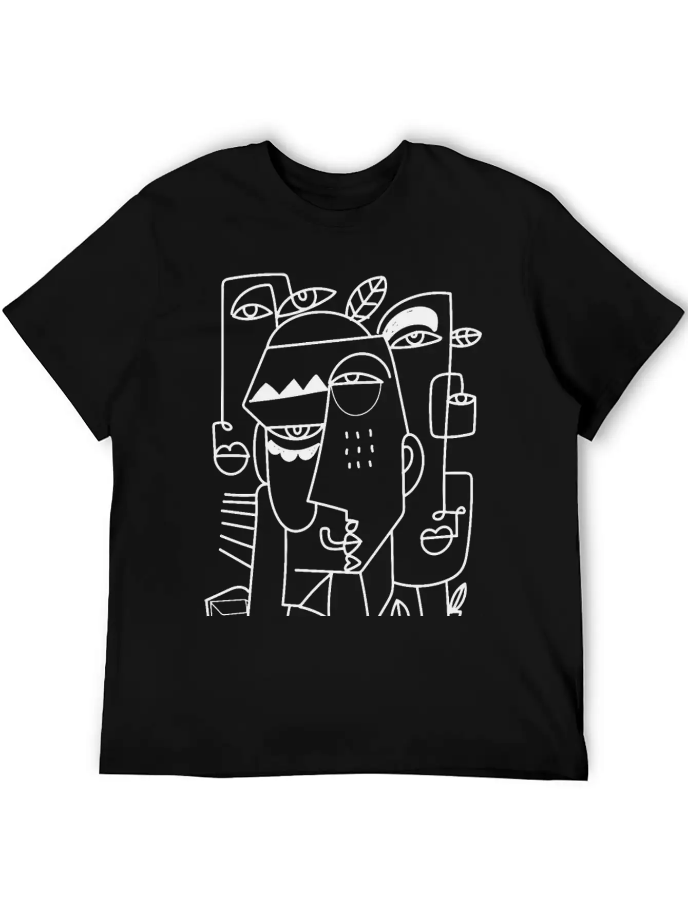 Cubism Faces T-Shirt-01 Casual Graphic T-Shirt – Simple And Comfortable Daily Wear