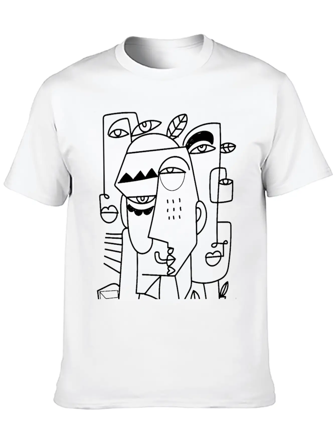 Cubism Faces T-Shirt-01 Casual Graphic T-Shirt – Simple And Comfortable Daily Wear